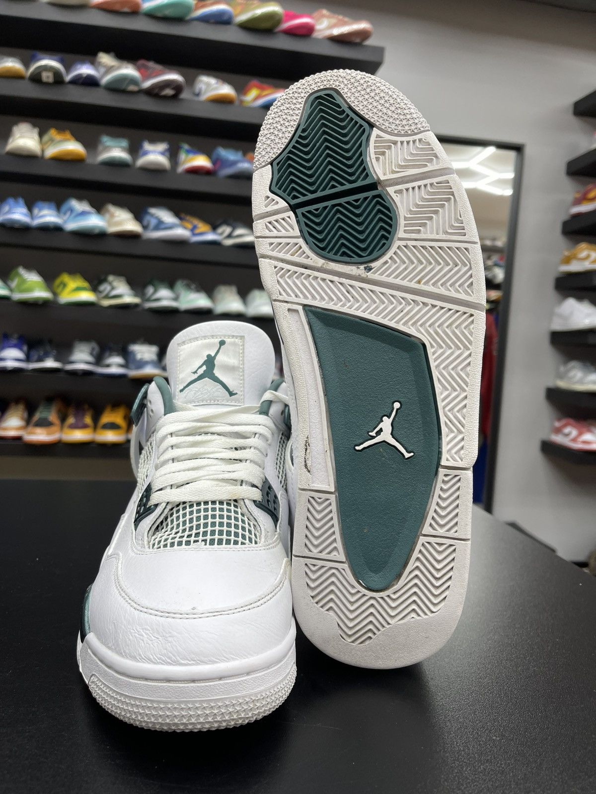 Nike Size 11.5 - Nike Air Jordan 4 Retro Oxidized Green White Size US 11.5 / EU 44-45 - 8 Thumbnail