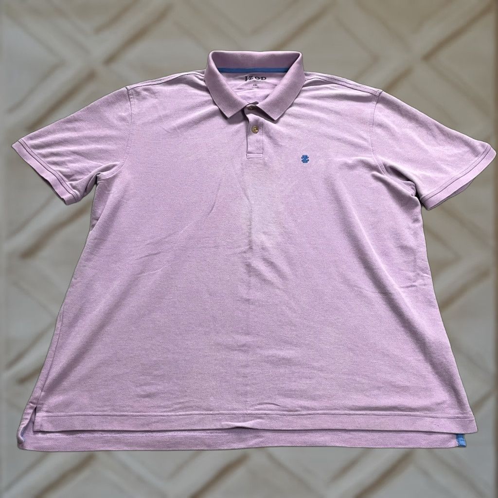 Izod IZOD The Advantage Polo Shirt Mens 2XL Purple Short Sleeve Cotton Polyester Golf Top Size US XXL / EU 58 / 5 - 1 Thumbnail