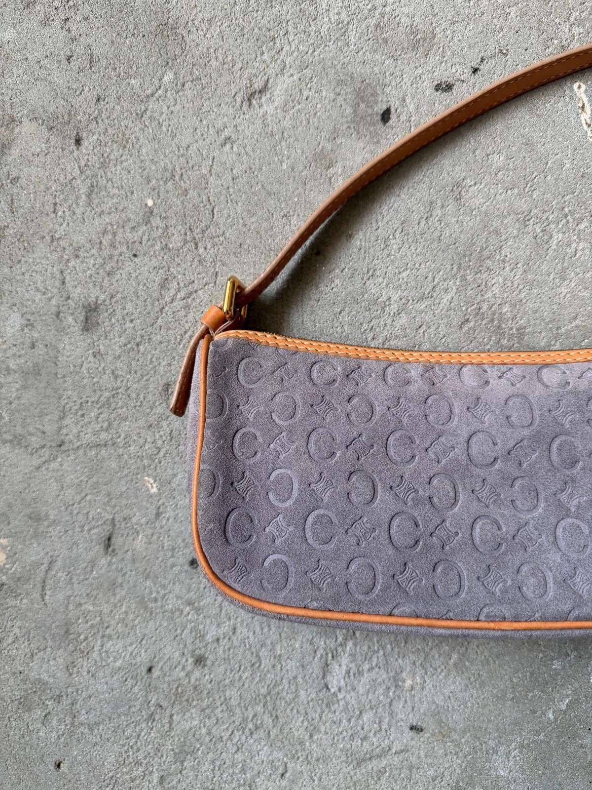 Celine Celine C Macadam Suede Shoulder Bag Purple/Beige Size ONE SIZE - 8 Thumbnail