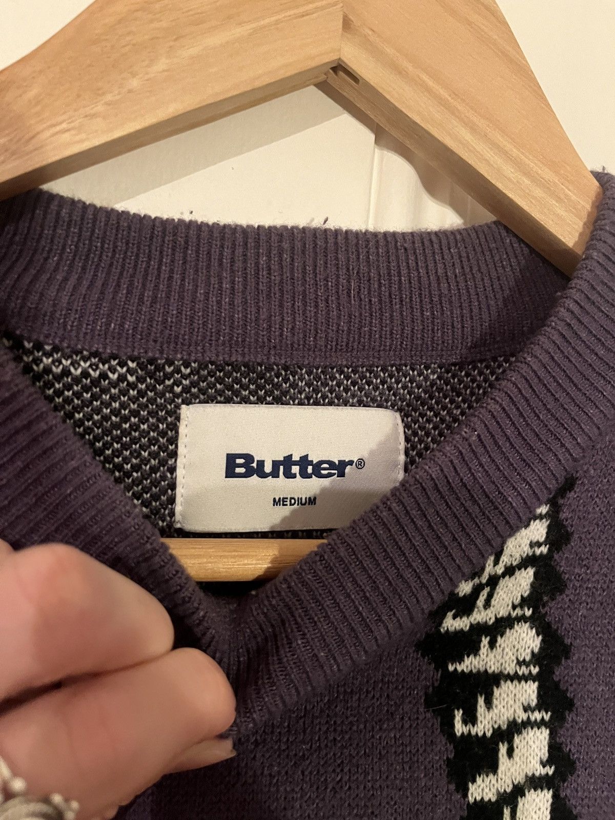 Butter Goods Butter goods screw knit sweater (dusk purple) Size US M / EU 48-50 / 2 - 3 Thumbnail