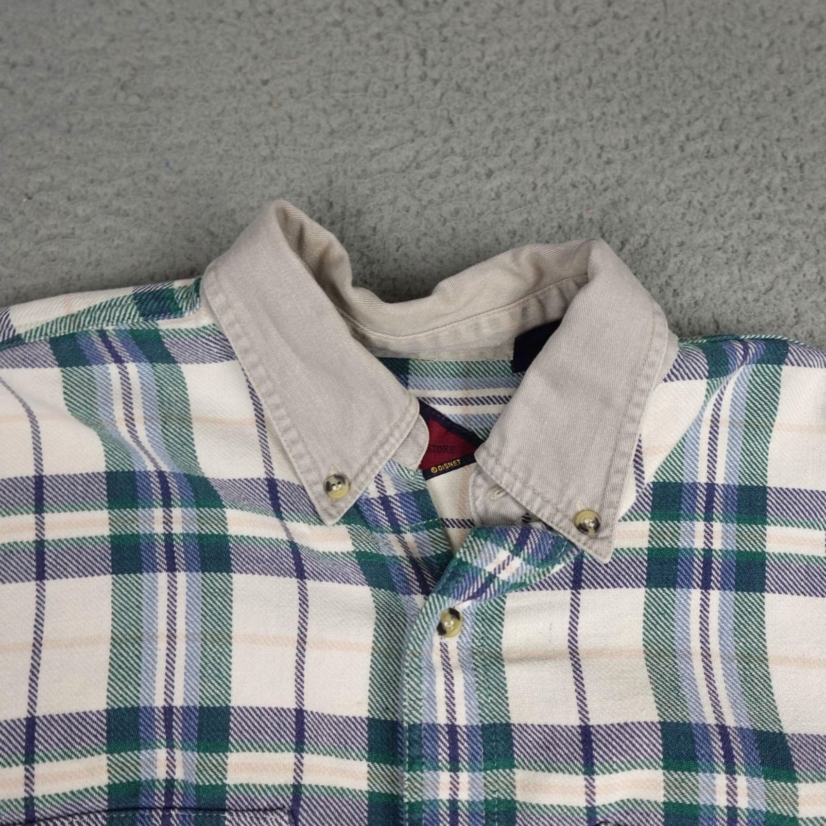 Disney VINTAGE Disney Mickey Mouse Shirt Mens Medium Green Plaid Flannel Football 90s Size US M / EU 48-50 / 2 - 6 Thumbnail