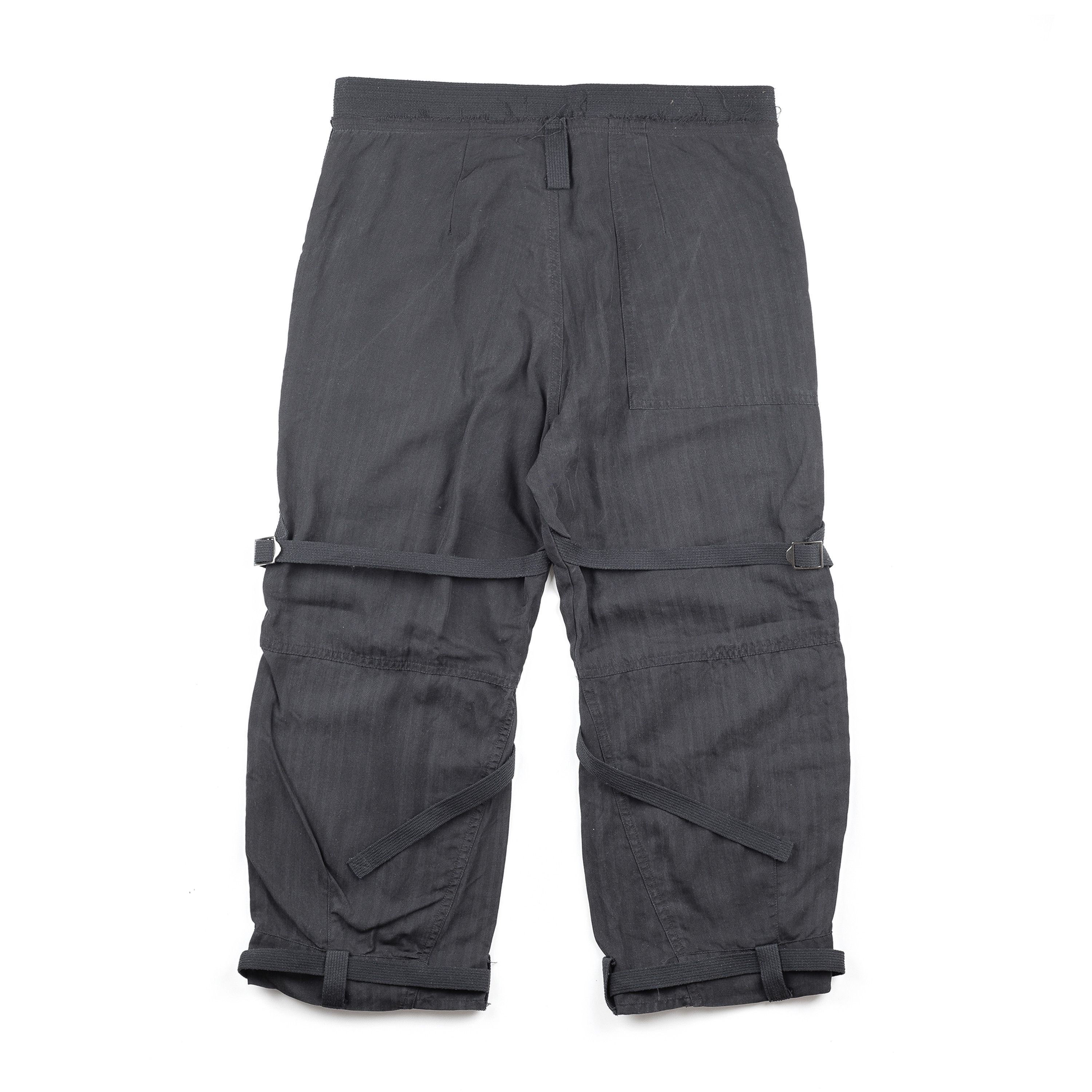 Diesel × Diesel Black Gold Diesel Pinstripe Capri Bondage Cargo Loose Black Pants (S) Size 26" / US 2 / IT 38 - 2 Thumbnail