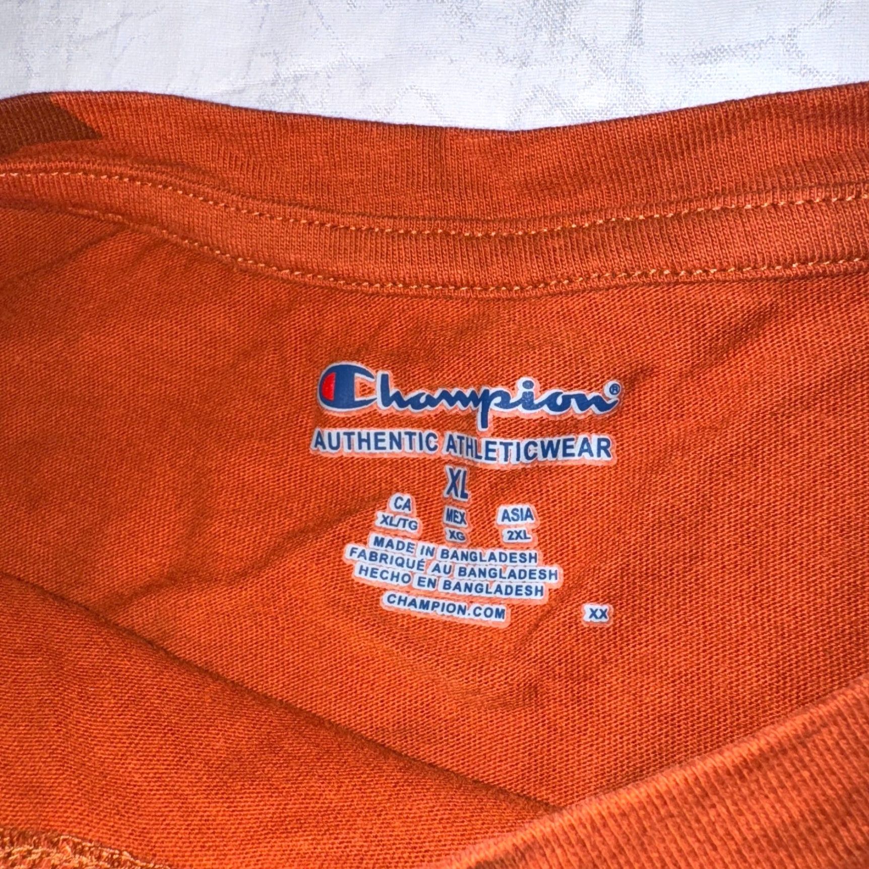 Champion Champion Long Sleeve T-Shirt Orange Logo Stars AOP Crew Neck Women L Tshirt Size L / US 10 / IT 46 - 3 Thumbnail