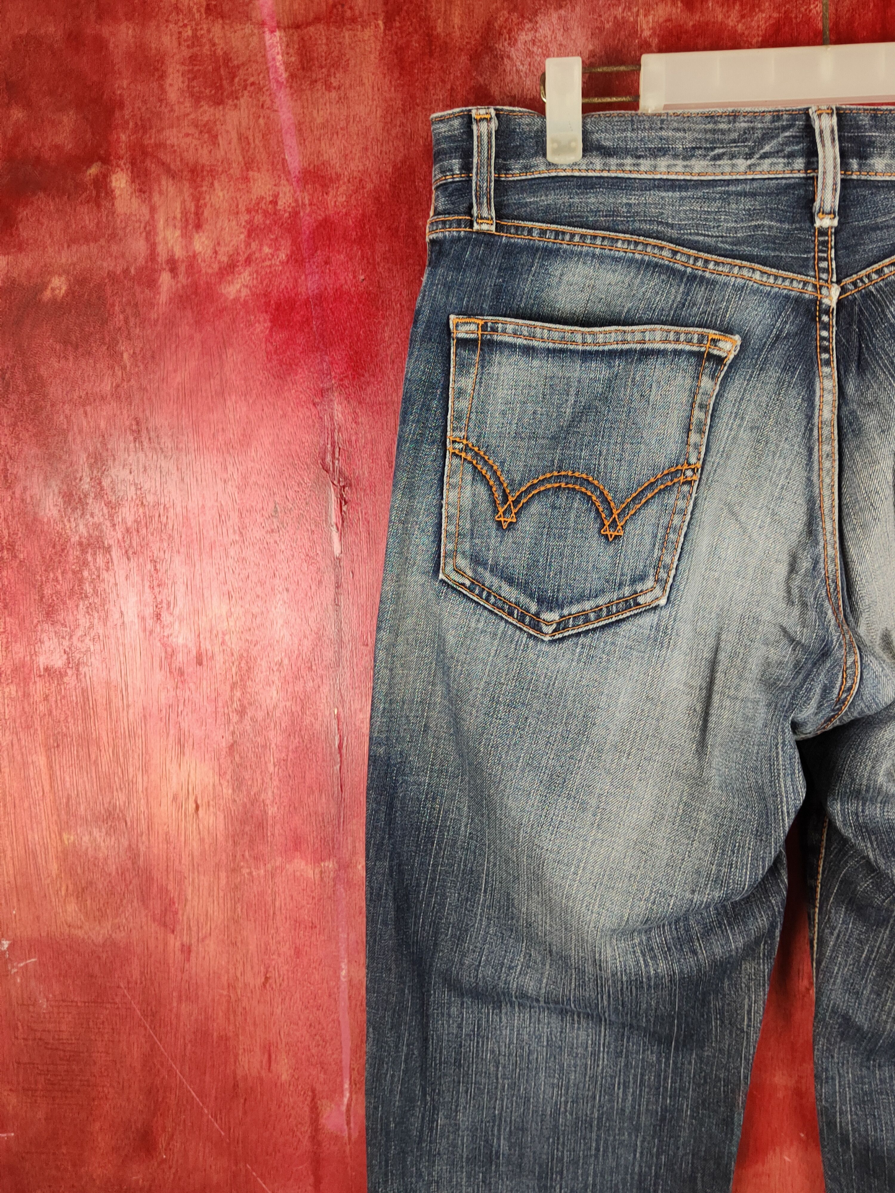 Edwin Edwin Dark Blue Distressed Ripped Jeans #S2198 Size US 31 - 8 Thumbnail