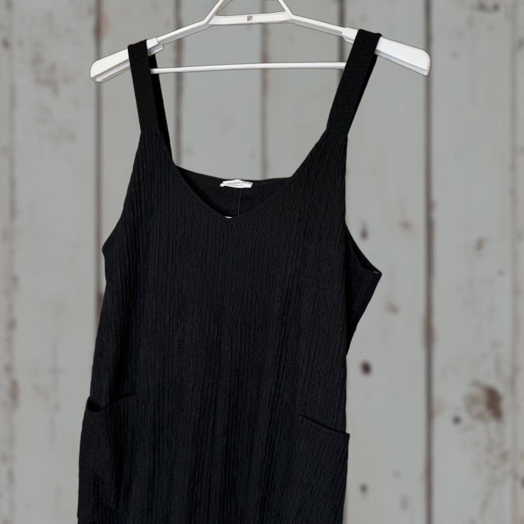 Vintage Chicsoul Jumper Romper Black Tank Top Wide Leg Pockets Stretch 1X New Women’s Size XL / US 12-14 / IT 48-50 - 1 Thumbnail