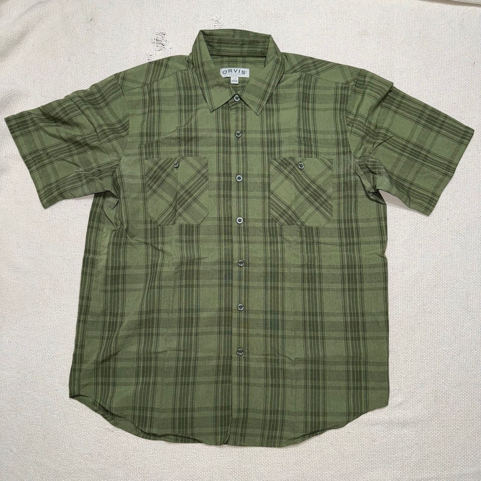 Orvis Orvis Green Plaid Short Sleeve Button Down | Sz L Size US L / EU 52-54 / 3 - 2 Thumbnail