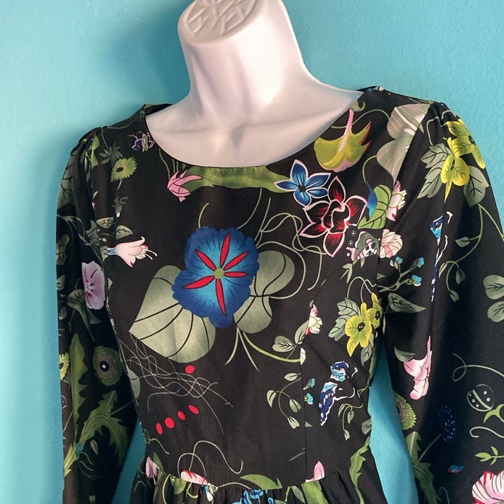Yuri Yumi Kim Leaf Print Dress Size 2 US Side Zip Fit & Flare Min Size XS / US 0-2 / IT 36-38 - 7 Thumbnail