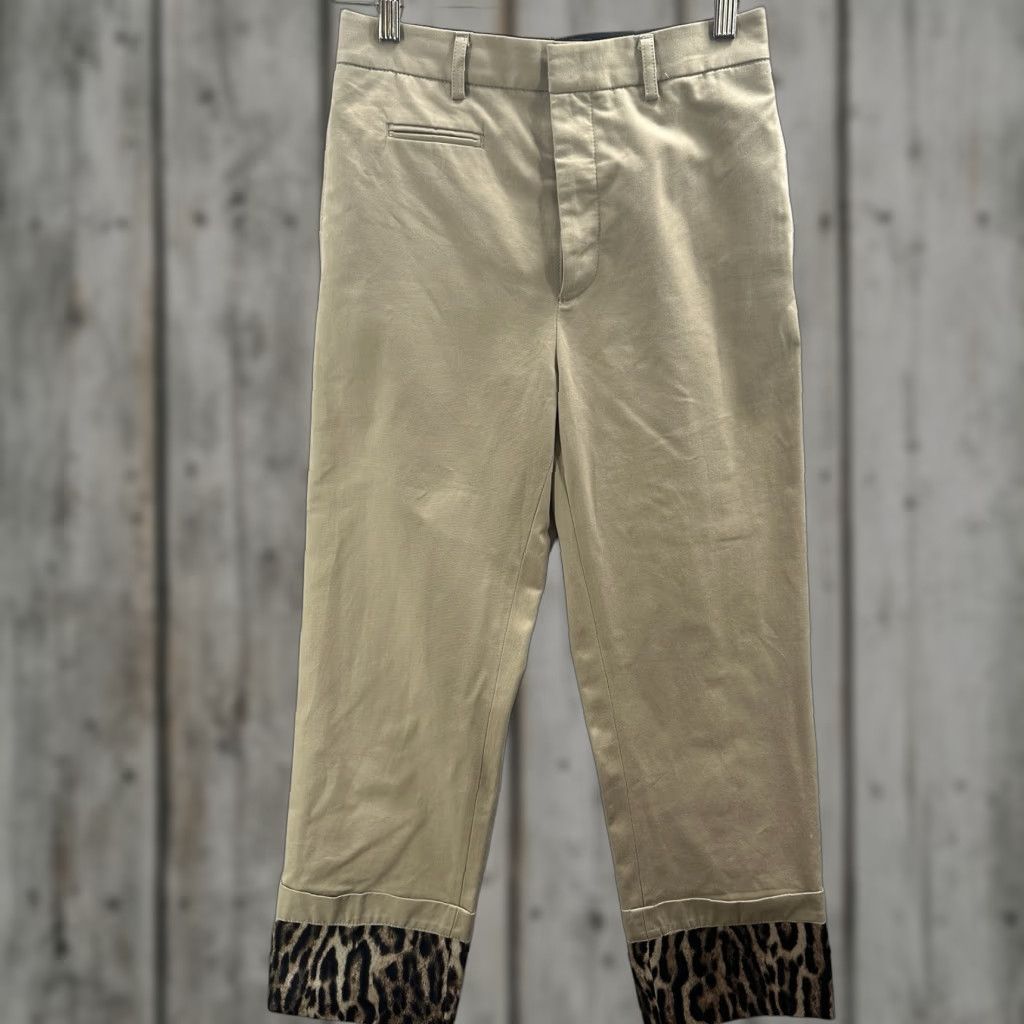 R13 R13 Pants Women 25 Wide-Leg Cargo Twill Beige Cotton Bohemian Hipster Womens Size 42" / US 20 - 1 Thumbnail