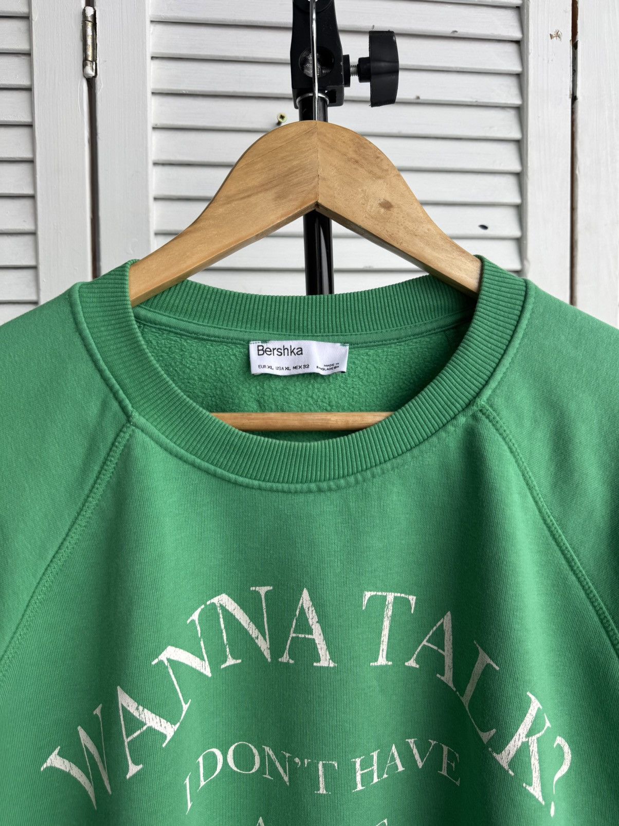 Bershka Vintage Bershka Wanna Talk Baggy Oversized Green Sweatshirt Size US XL / EU 56 / 4 - 6 Thumbnail