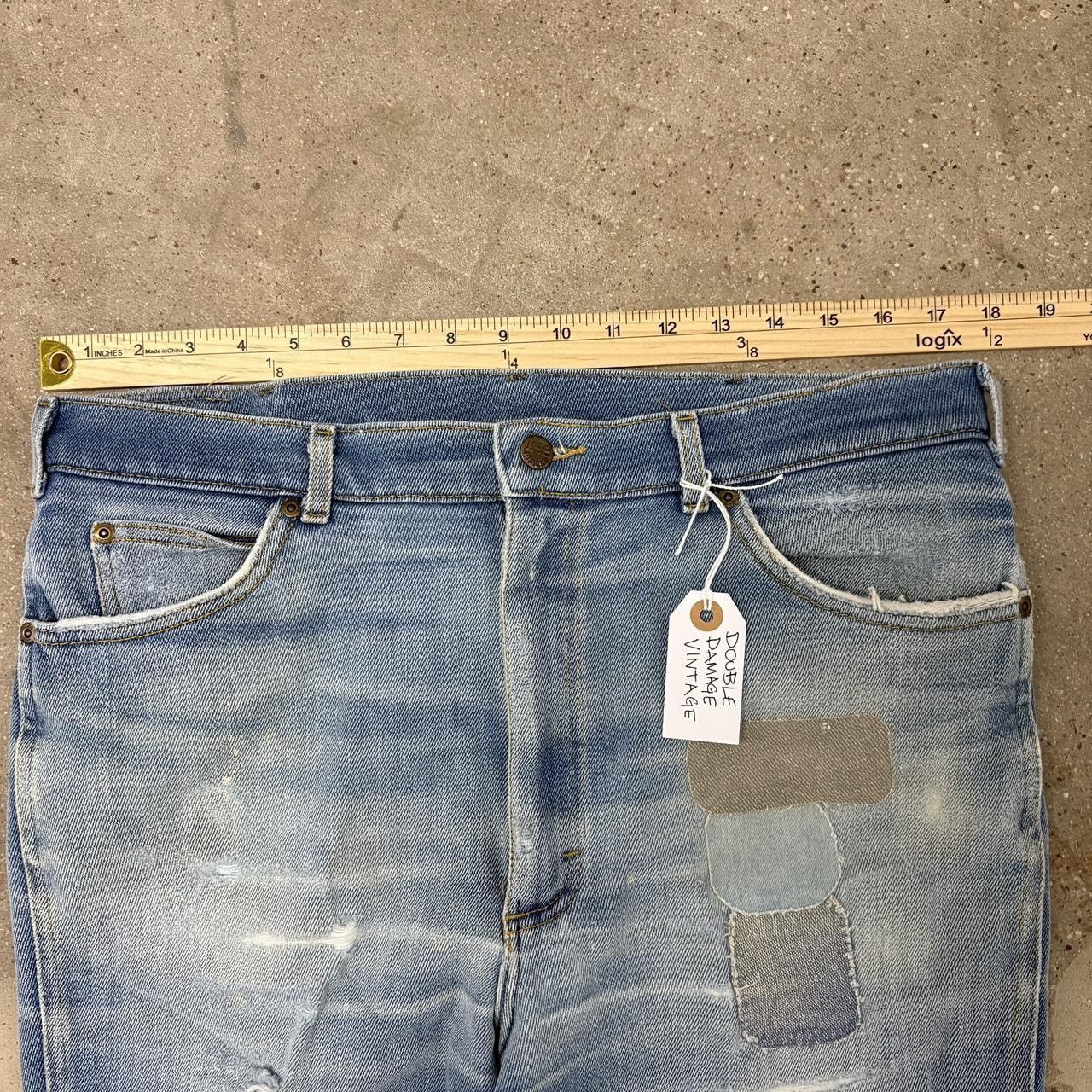Lee Vintage Lee Riders Bootcut Faded Patchwork Denim Jeans Size US 36 / EU 52 - 7 Thumbnail