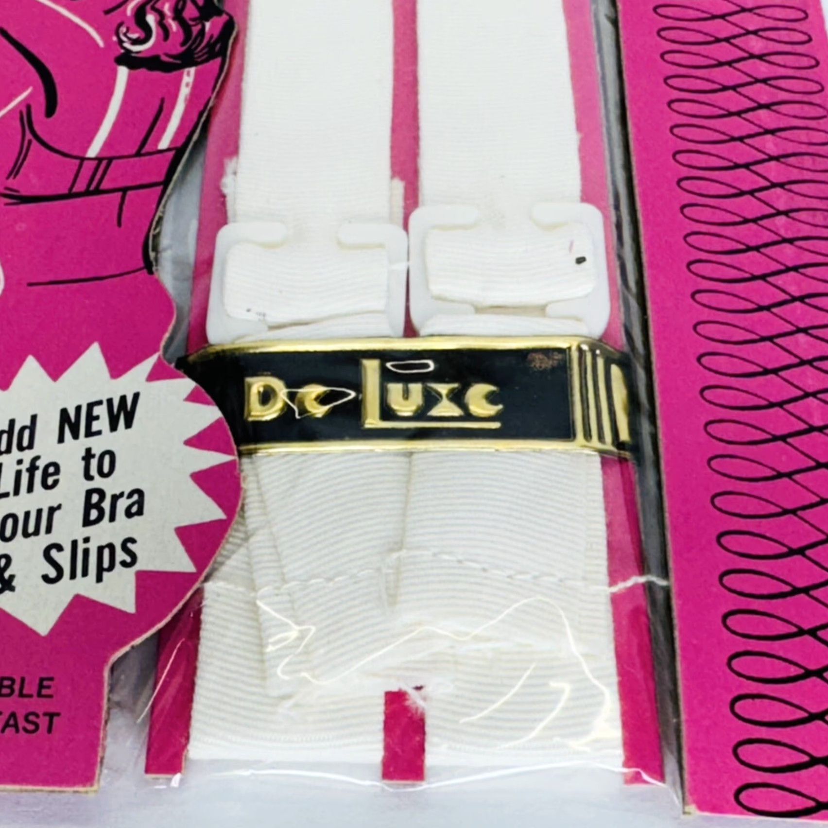 Vintage VINTAGE DeLuxe For Poise Adjustable Shoulder Straps Pair Lot of 2 Bra Slips NEW | White Polyester Size ONE SIZE - 5 Thumbnail