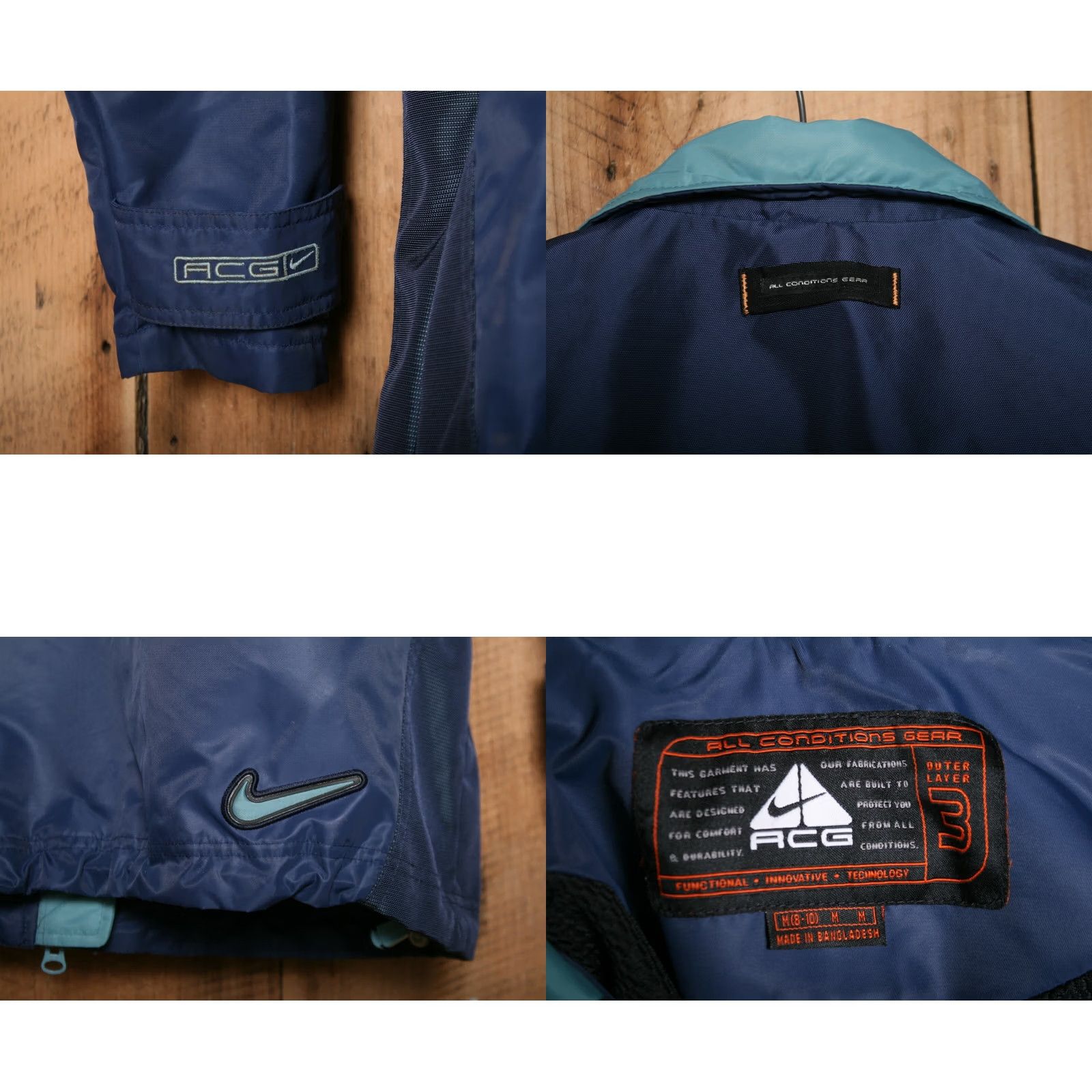 Nike ACG VINTAGE Nike ACG Outer Layer 3 Blue Nylon Windbreaker Rain Jacket Women's M Blue Windbreaker Nike ACG Jacket Womens M Size M / US 6-8 / IT 42-44 - 8 Thumbnail