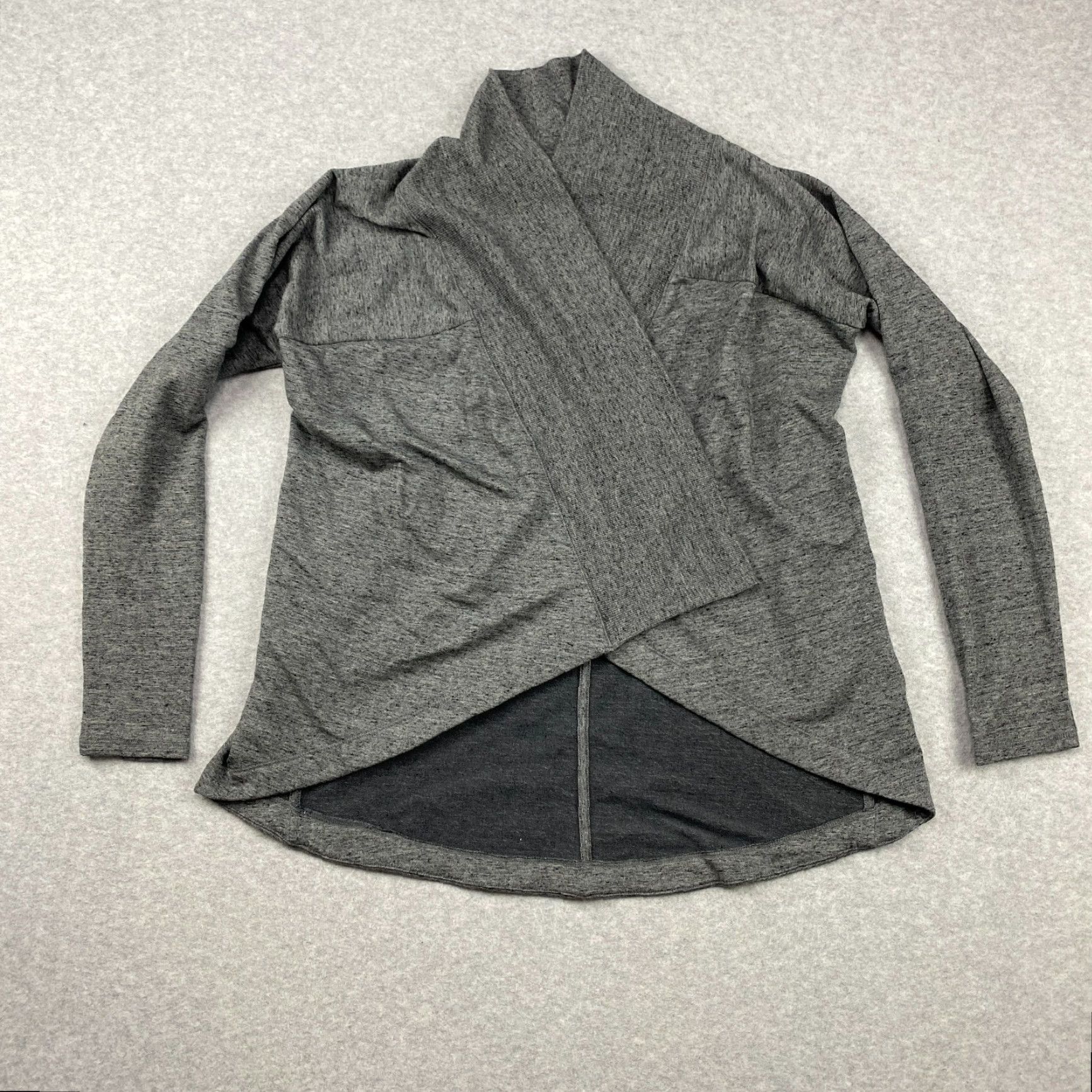 Athleta Athleta Cardigan Sweater Womens Small Gray Open Front Long Sleeve Cotton Blend Modal Spandex Regular Fit Athleisure 90s Modern Logo Casual Size S / US 4 / IT 40 - 2 Thumbnail
