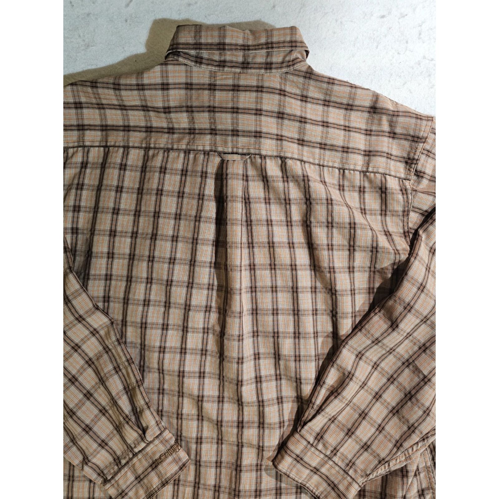 Vintage VINTAGE Columbia Plaid XCD Button Up Long Sleeve Shirt Mens Large Tan/Gold Beige Cotton Regular Button-Down Collared - Mens Size US L / EU 52-54 / 3 - 8 Thumbnail