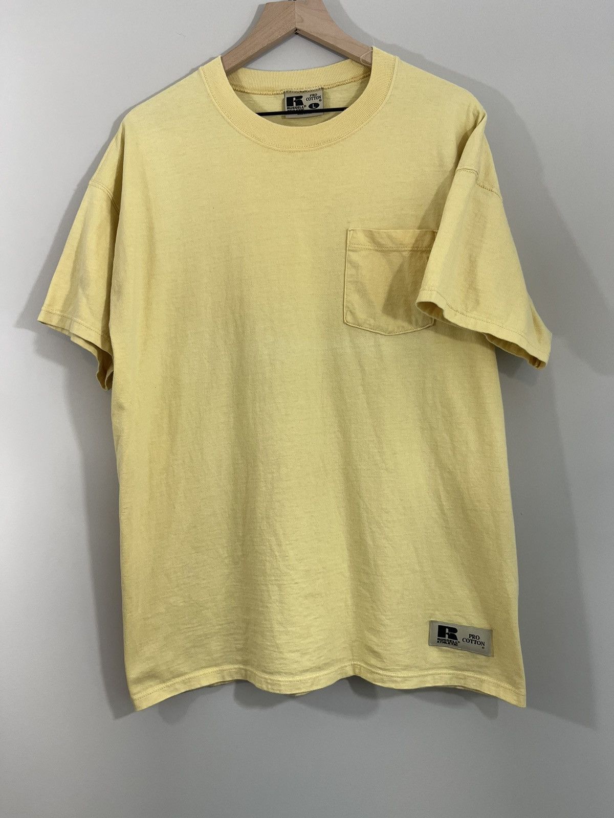 Russell Athletic × Vintage Basic Blank Faded Pocket Tee Size US L / EU 52-54 / 3 - 1 Thumbnail