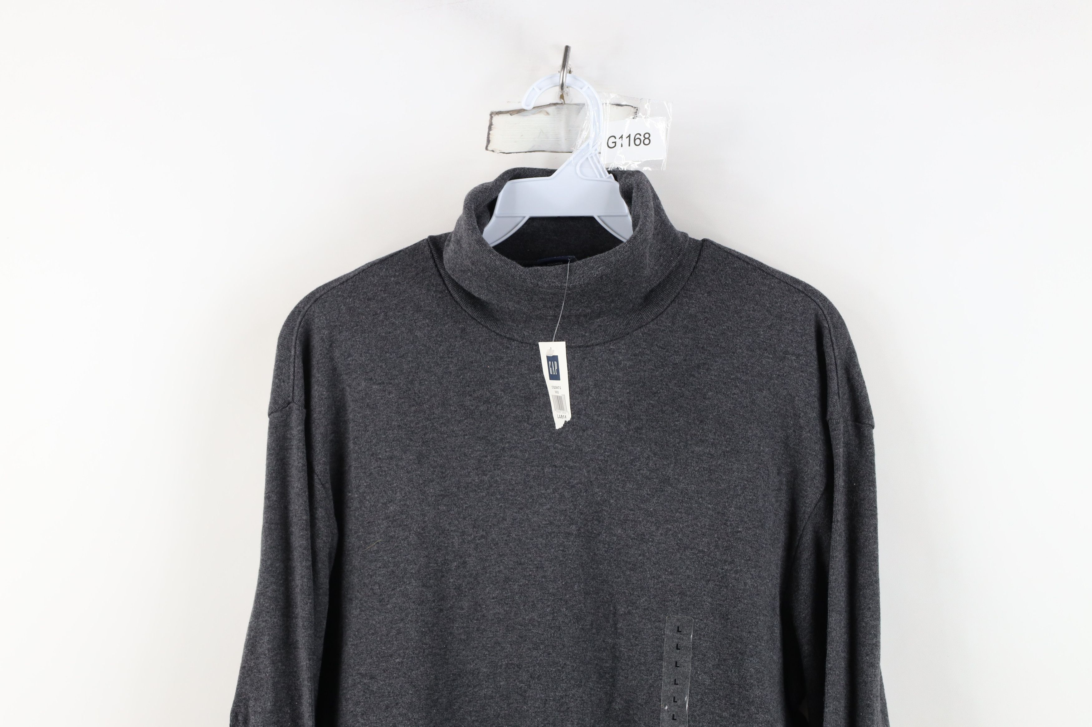 Gap Deadstock Vintage Y2K Gap Turtleneck T-Shirt Heather Gray Size US L / EU 52-54 / 3 - 2 Thumbnail