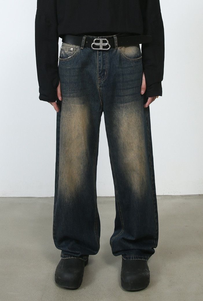 Designer × Japanese Brand Washed vintage distressed straight jeans loose Size US 32 / EU 48 - 1 Thumbnail