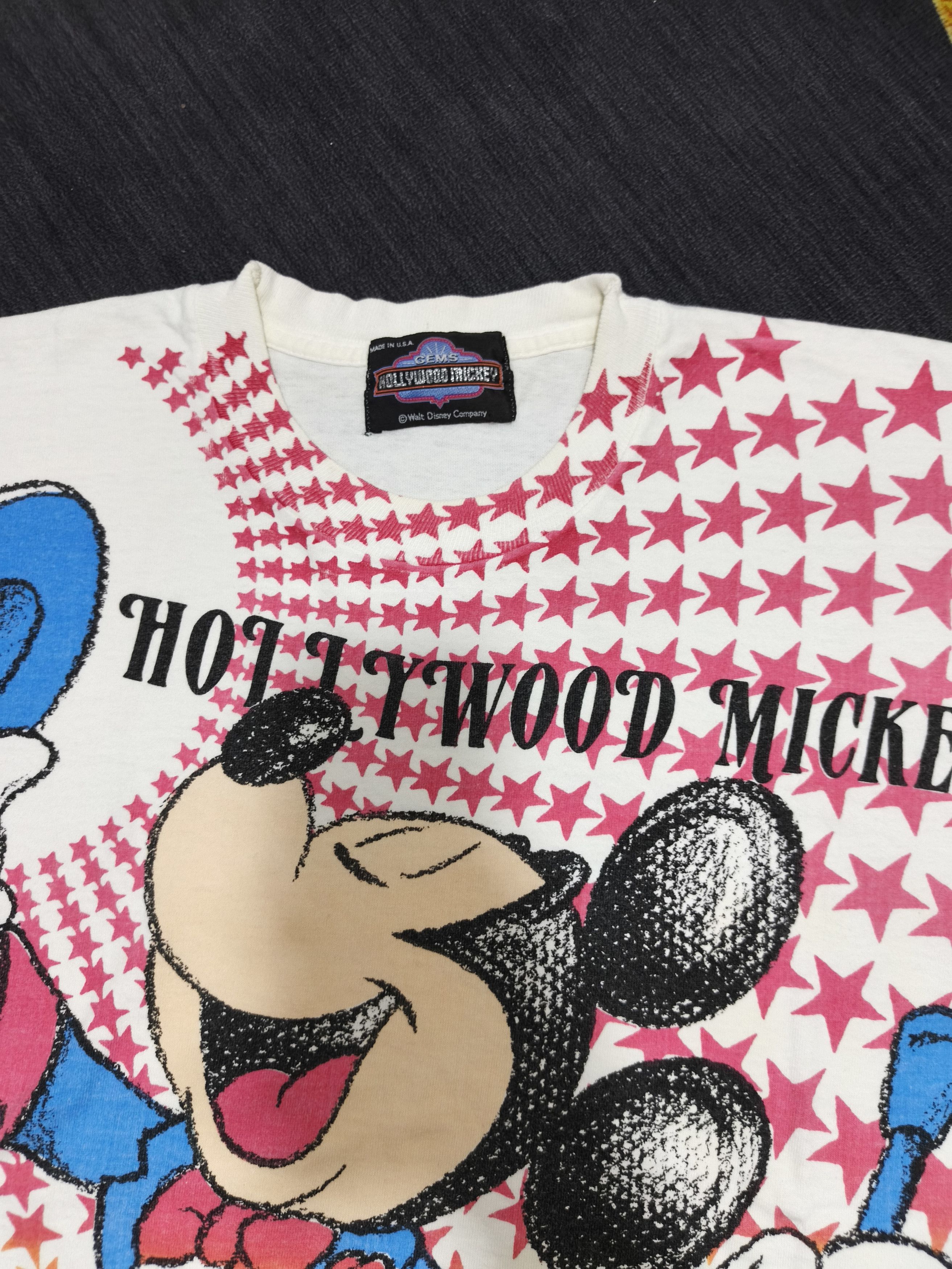 Disney Vintage 90s Disney “Hollywood Mickey” All Over Print T-Shirt Size US XL / EU 56 / 4 - 4 Thumbnail