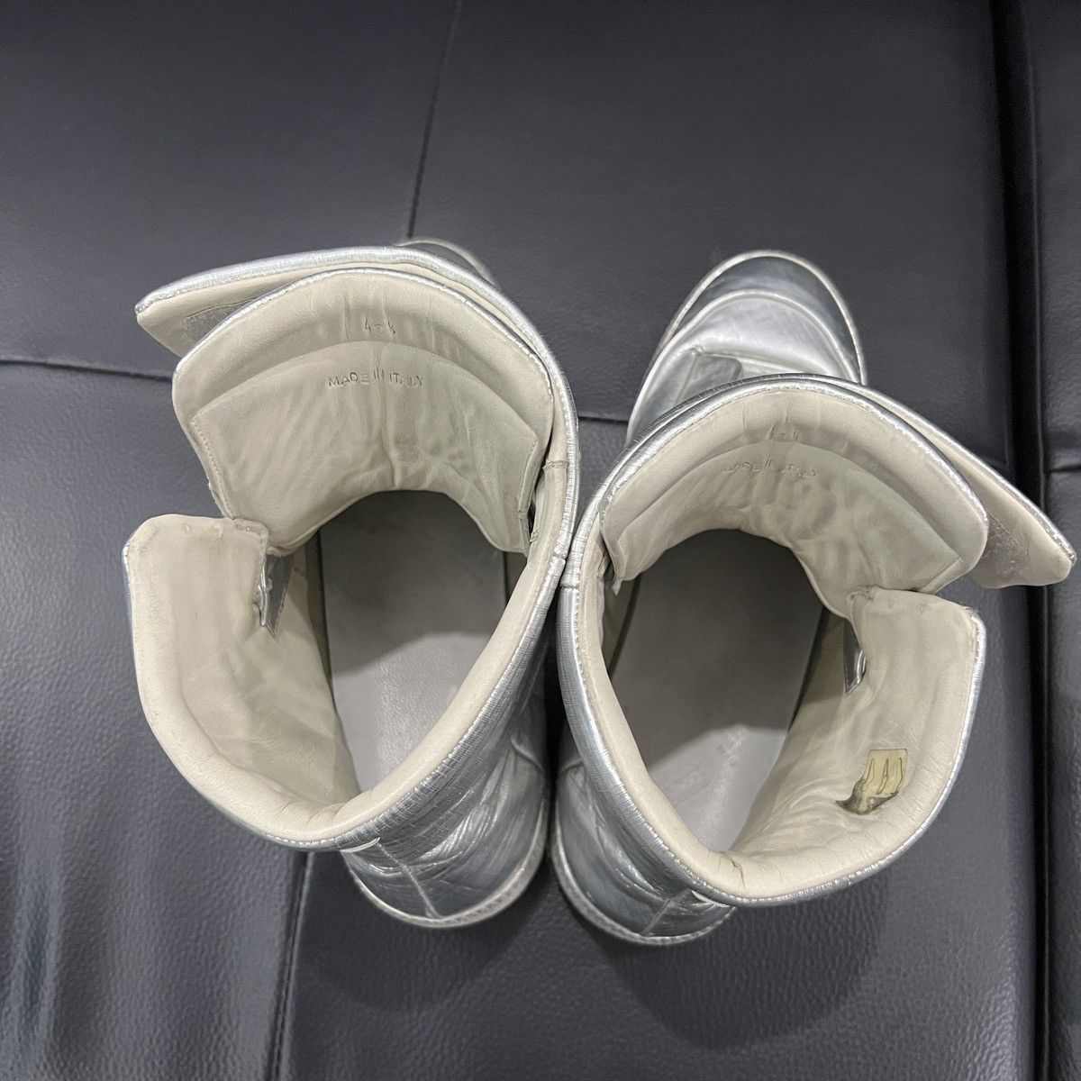 Maison Margiela Maison Margiela “Future” Liquid Silver High-Top Sneakers Size US 7 / EU 40 - 18 Thumbnail