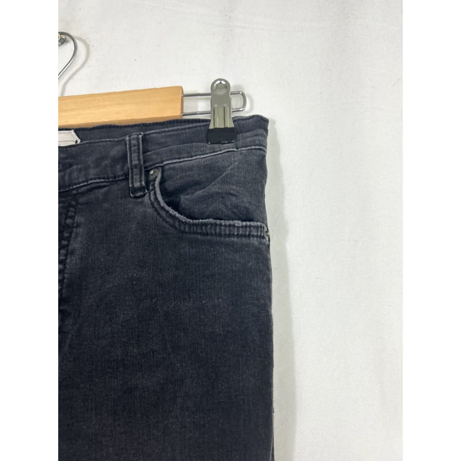 Free People VINTAGE Free People Jeans Distressed Ankle 27x29 Black Denim Womens 27 29 Inseam Skinny Size 27" / US 4 / IT 40 - 7 Thumbnail