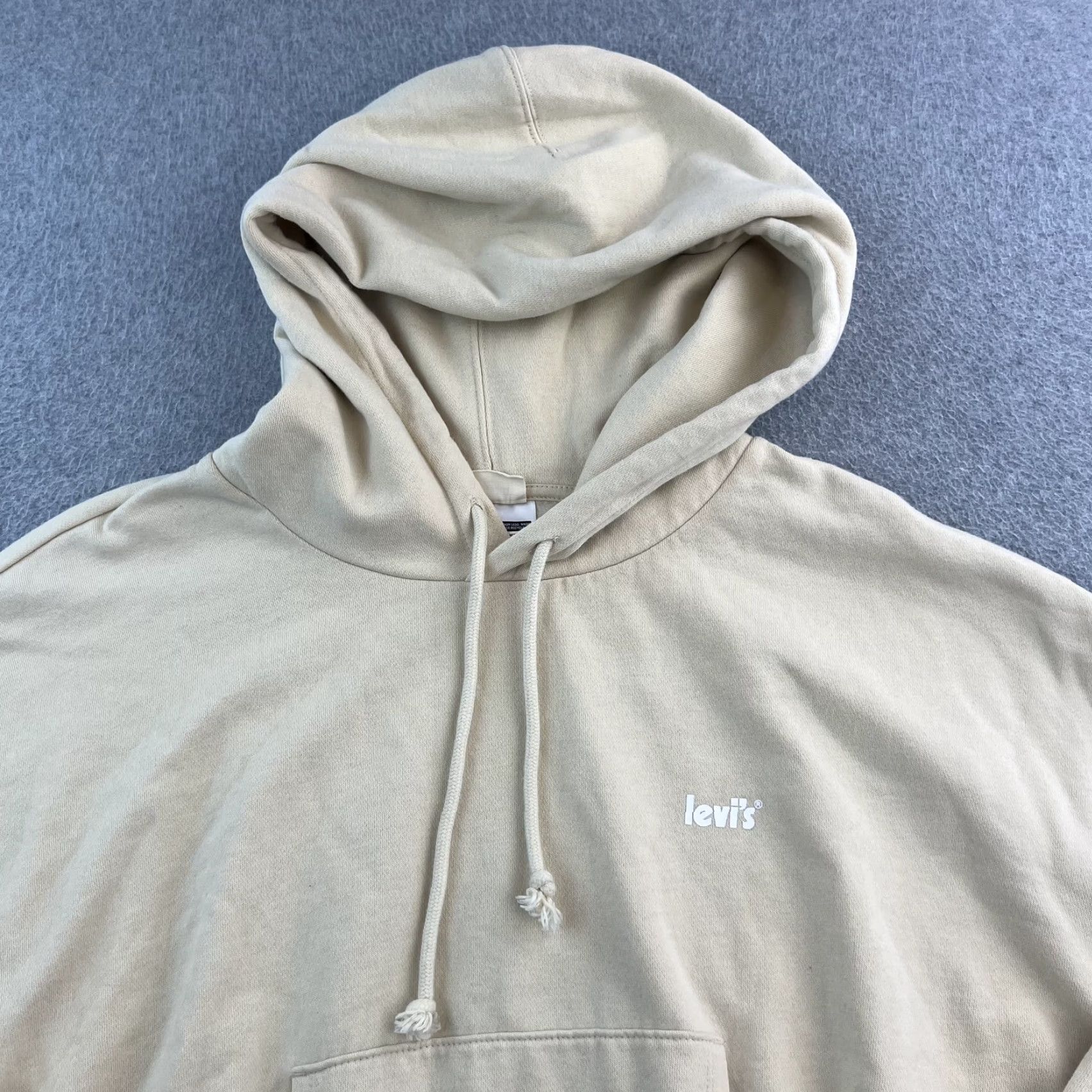 Levi's VINTAGE Levi's Hoodie Womens 2XL Beige Cropped Pullover Sweatshirt Logo Front Pocket Size XXL / US 16-18 / IT 52-54 - 6 Thumbnail