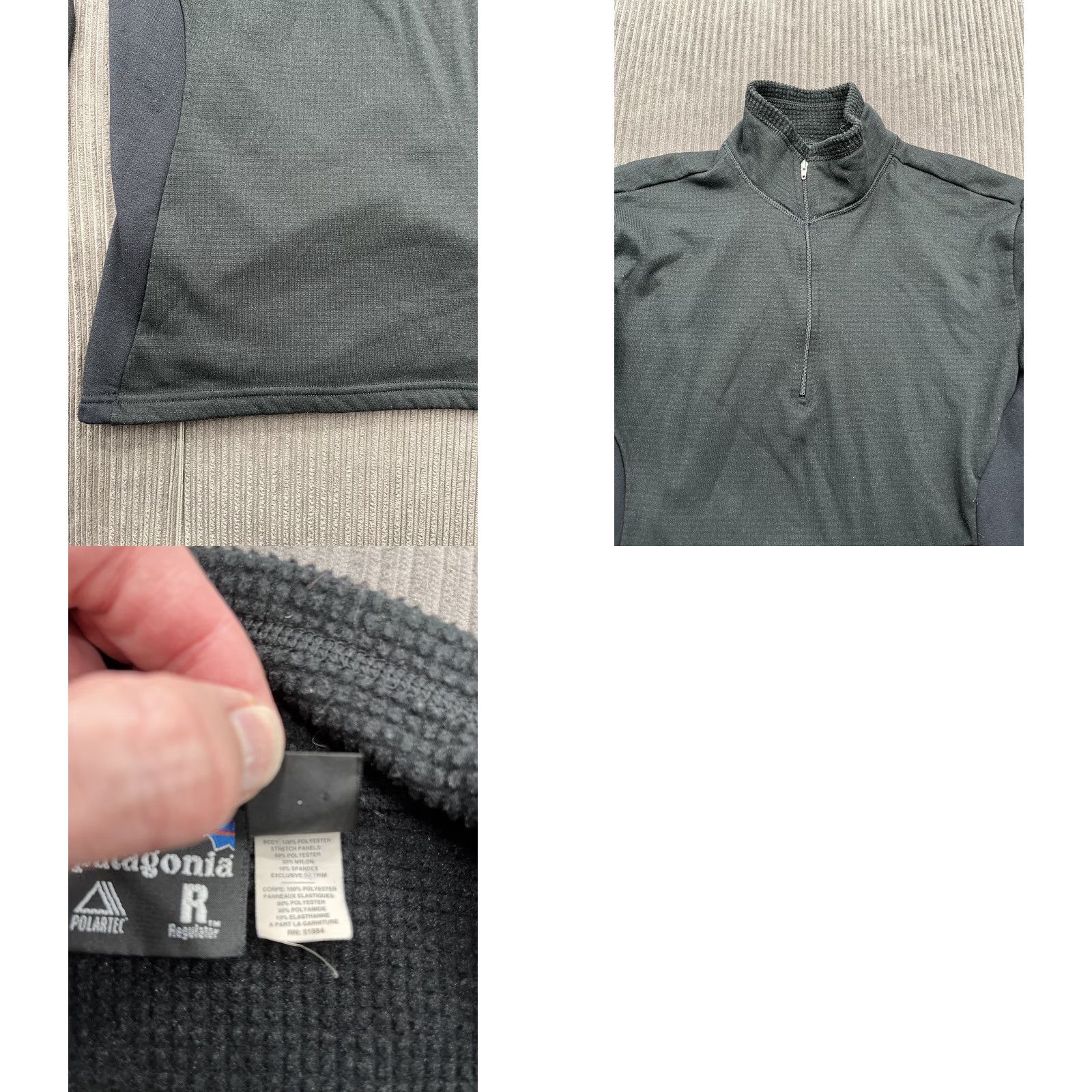 Patagonia VINTAGE Patagonia Sweater Women Medium Black Polyester 1/4 Zip Lightweight Pockets Outdoor Pullover Size M / US 6-8 / IT 42-44 - 8 Thumbnail