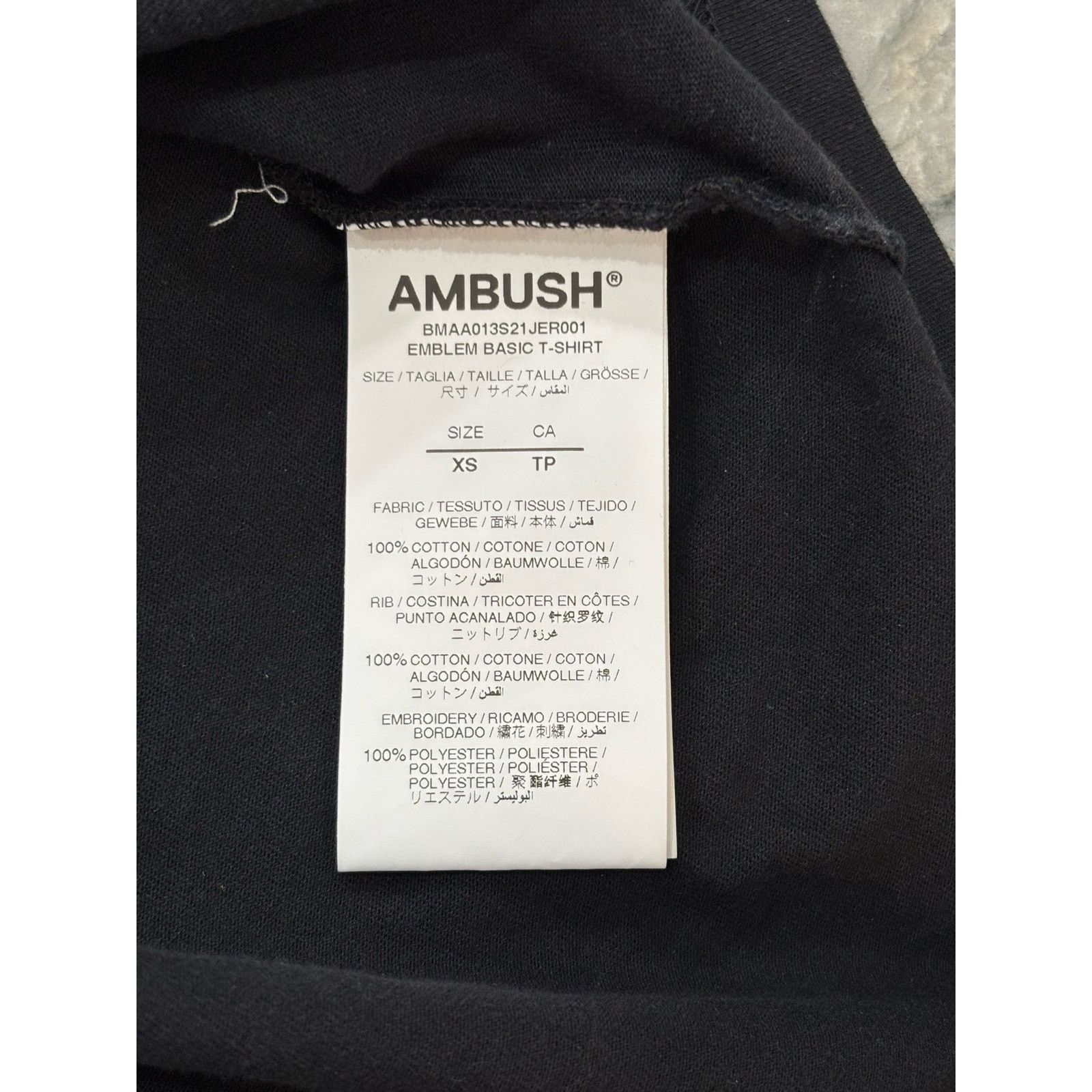Other AMBUSH Emblem Basic T-Shirt Cotton Black XS Size US XS / EU 42 / 0 - 5 Thumbnail