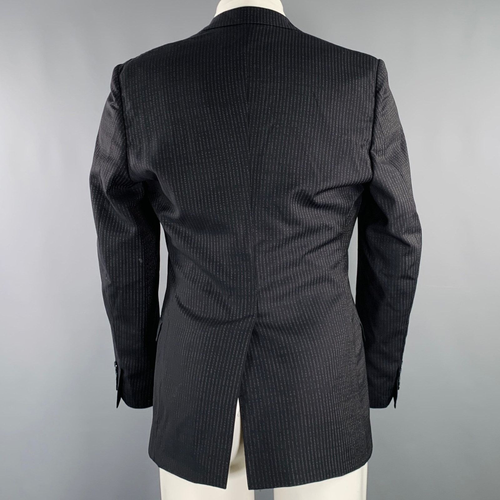 Dolce & Gabbana DOLCE & GABBANA Size 36 Navy Stripe Virgin Wool Sport Coat Size 36R - 3 Thumbnail