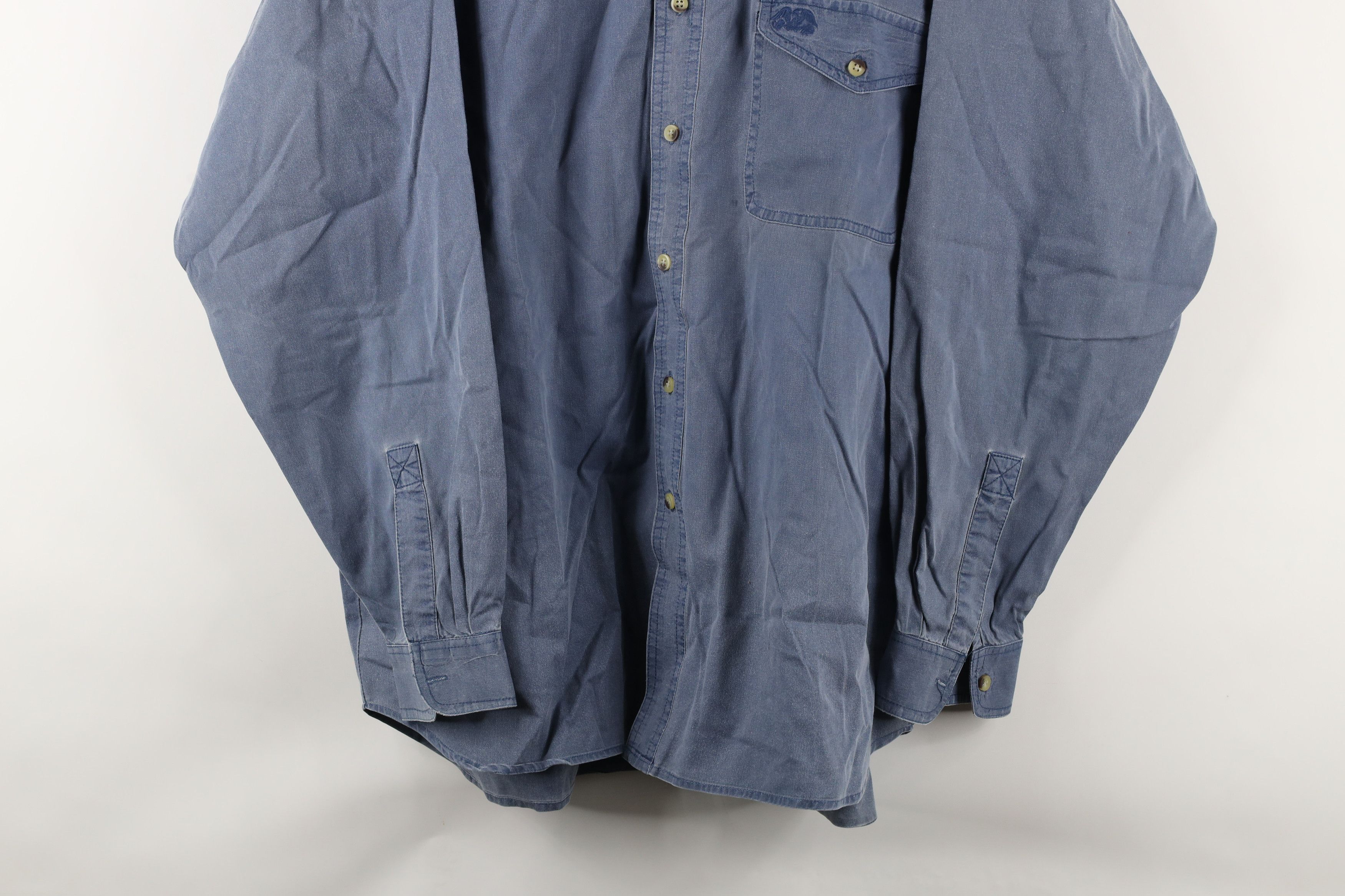 Vintage Vintage 90 Streetwear Stonewash Collared Button Down Shirt Size US L / EU 52-54 / 3 - 3 Thumbnail