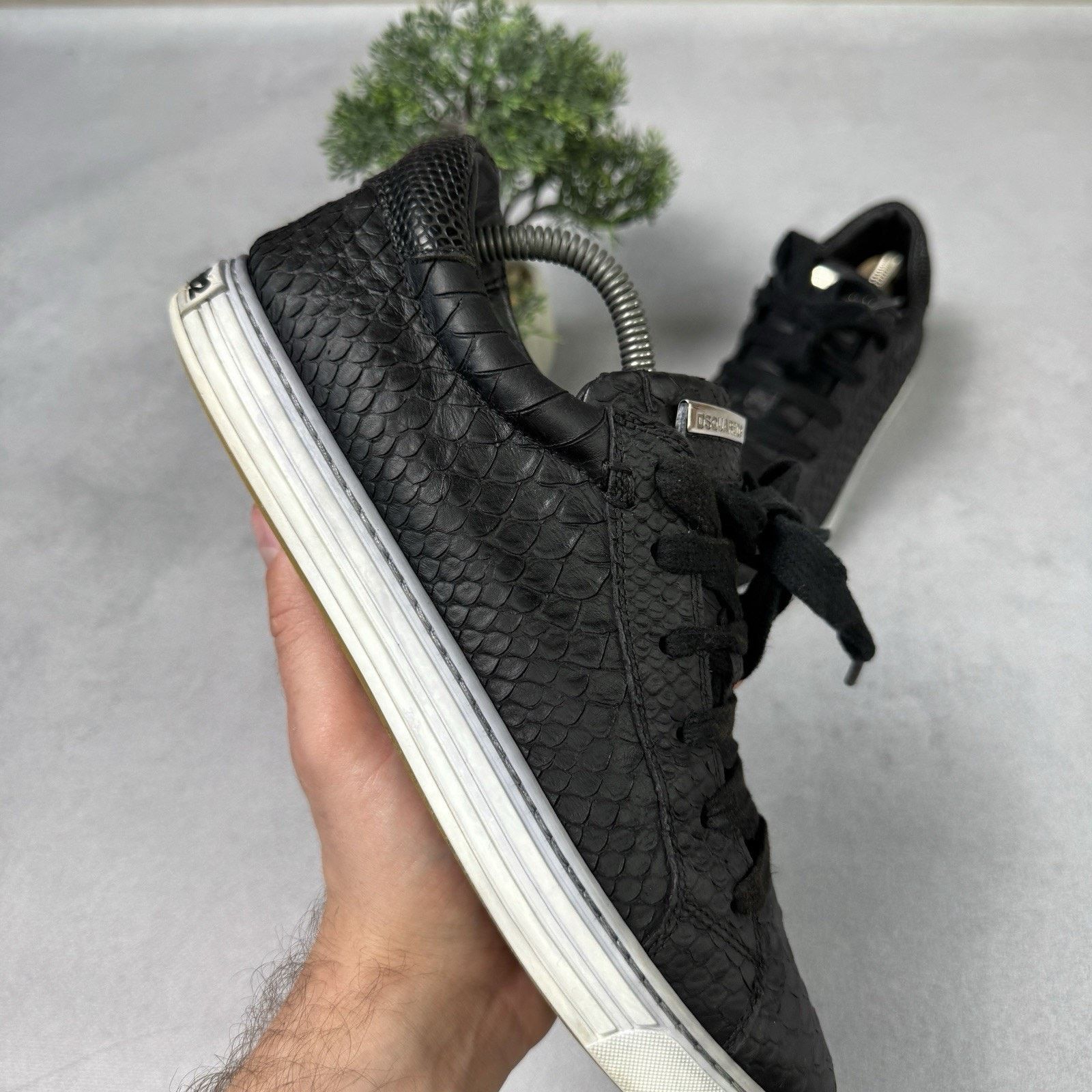 Dsquared2 DSQUARED2 Python Textured Sneakers Black Tennis Size 40 US 7 Size US 7 / EU 40 - 3 Thumbnail