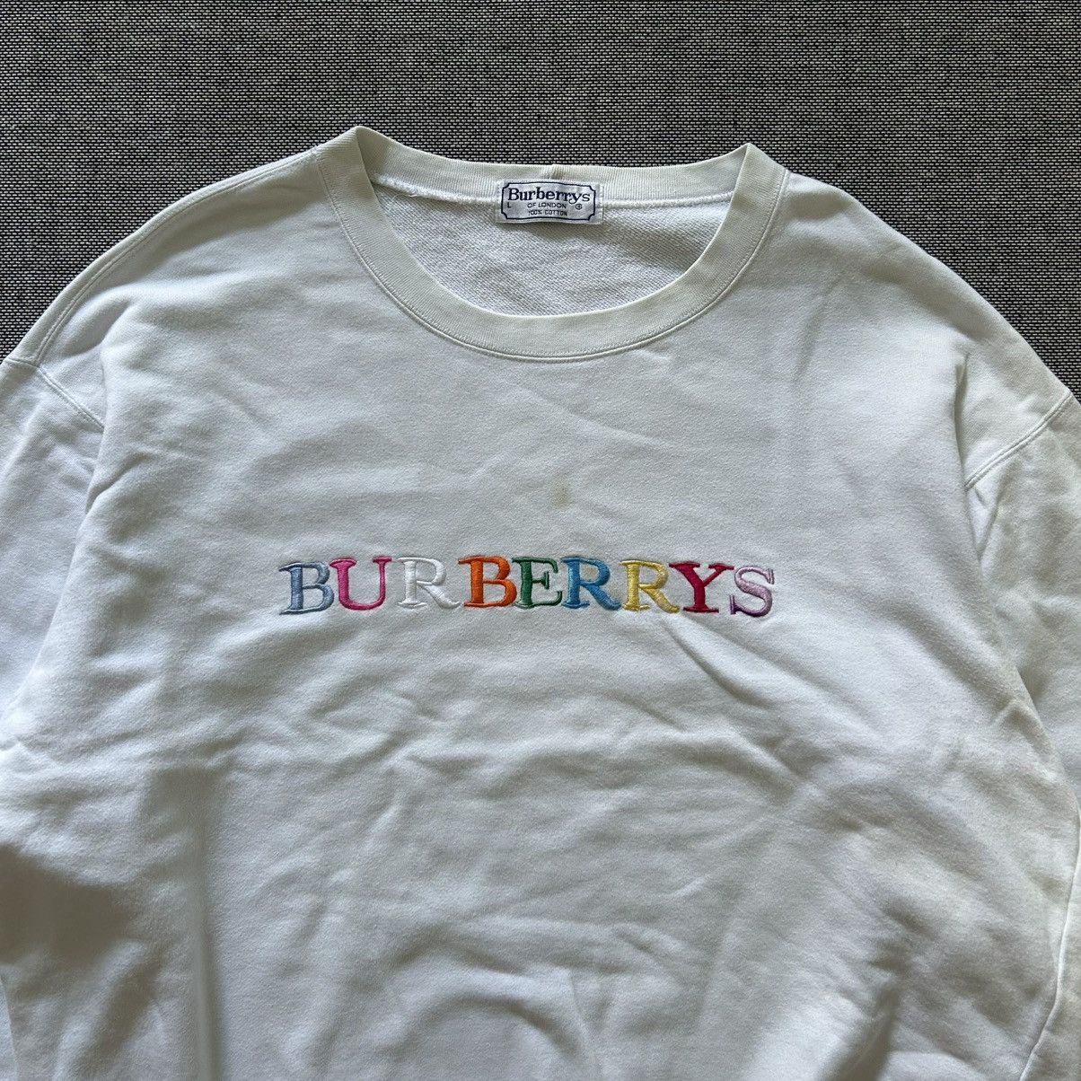 Burberry BURBERRYS Multicolor Embroidered Logo Crewneck Sweatshirt Size US L / EU 52-54 / 3 - 2 Thumbnail