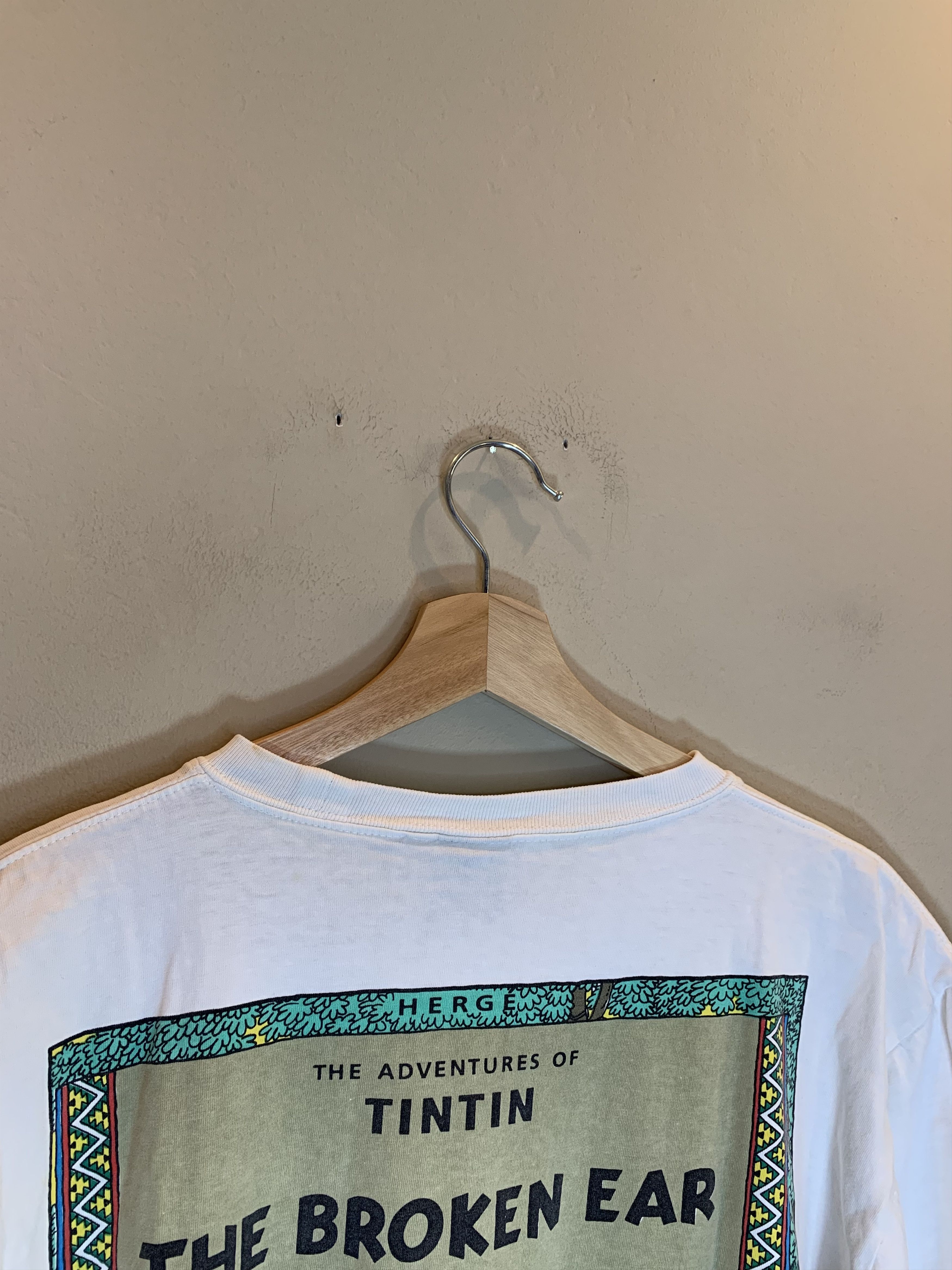 Vintage RARE* Vintage Tintin Adventures Broken Ear Comic Art T-Shirt Size US L / EU 52-54 / 3 - 8 Thumbnail