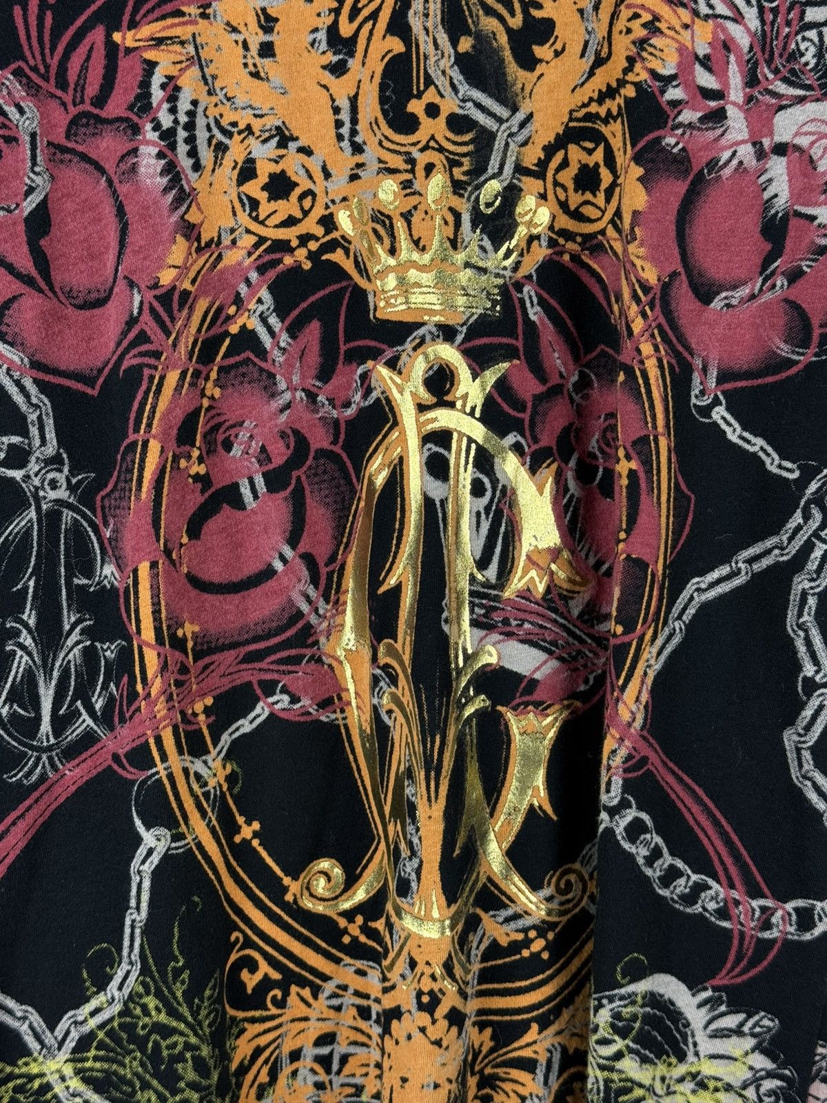 Christian Audigier Christian Audigier Y2K Overprinted Long Sleeve T Shirt Size L / US 10 / IT 46 - 9 Thumbnail