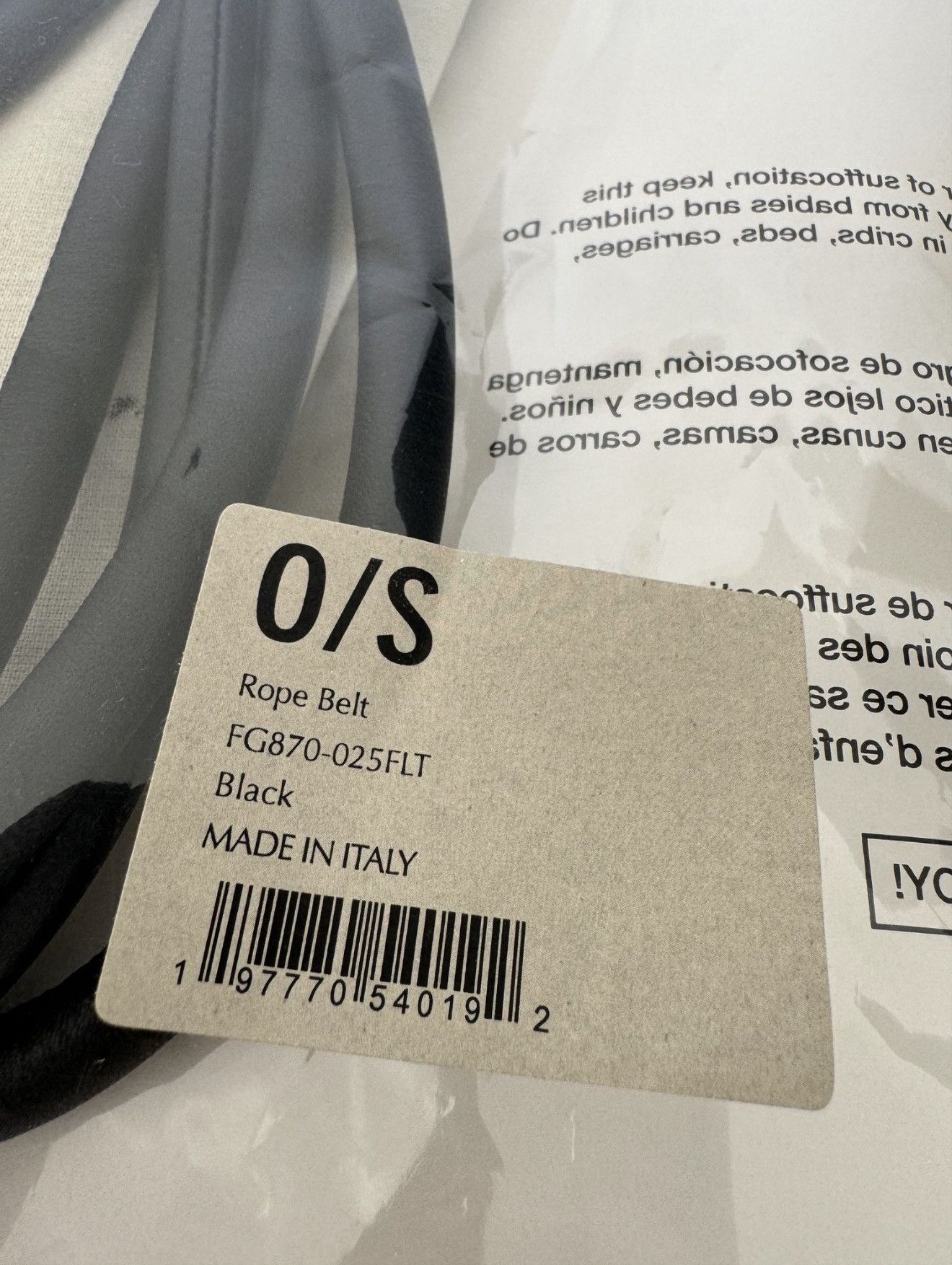Fear of God LOOKING FOR ROPE BELT. Size ONE SIZE - 4 Thumbnail
