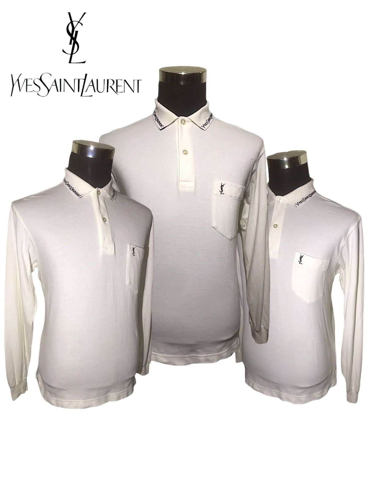 Designer Yves Saint Laurent Collar Spellout Embroidery Wording Shirt Size US M / EU 48-50 / 2 - 3 Thumbnail