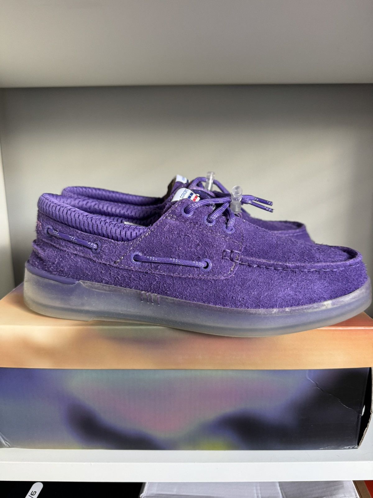Sperry Concepts x Sperry 3-Eye Purple Suede Boat Shoes Size US 8 / EU 41 - 1 Thumbnail