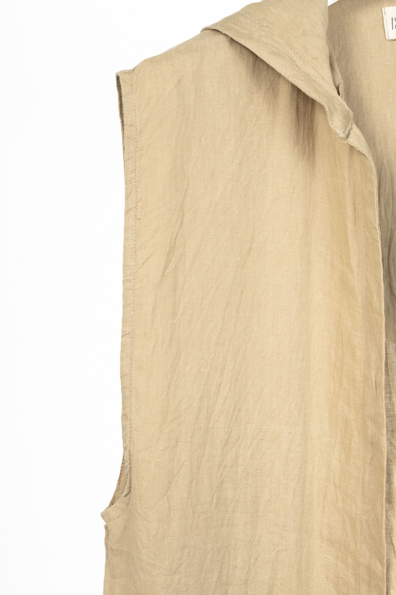 Other IN THE MIDDLE Ibiza Tan Linen Open-Front Hoodie Vest Size US M / EU 48-50 / 2 - 5 Thumbnail