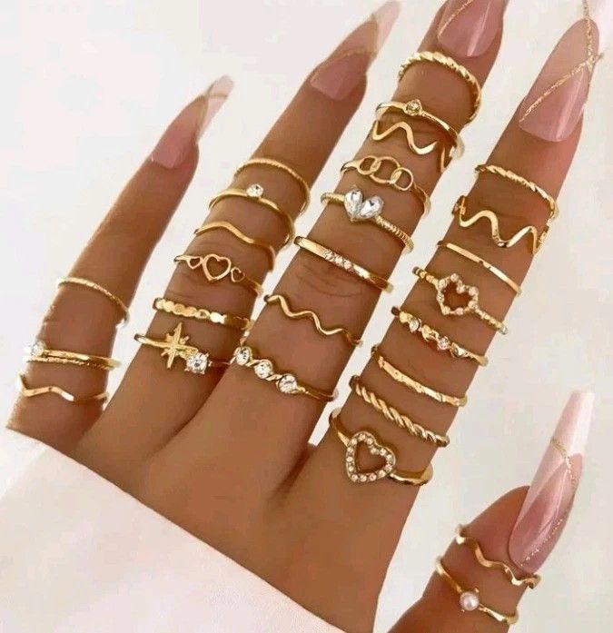 Other 28 PC/ Set Ring Fashionable Jewelry Rings For Women Size ONE SIZE - 1 Thumbnail