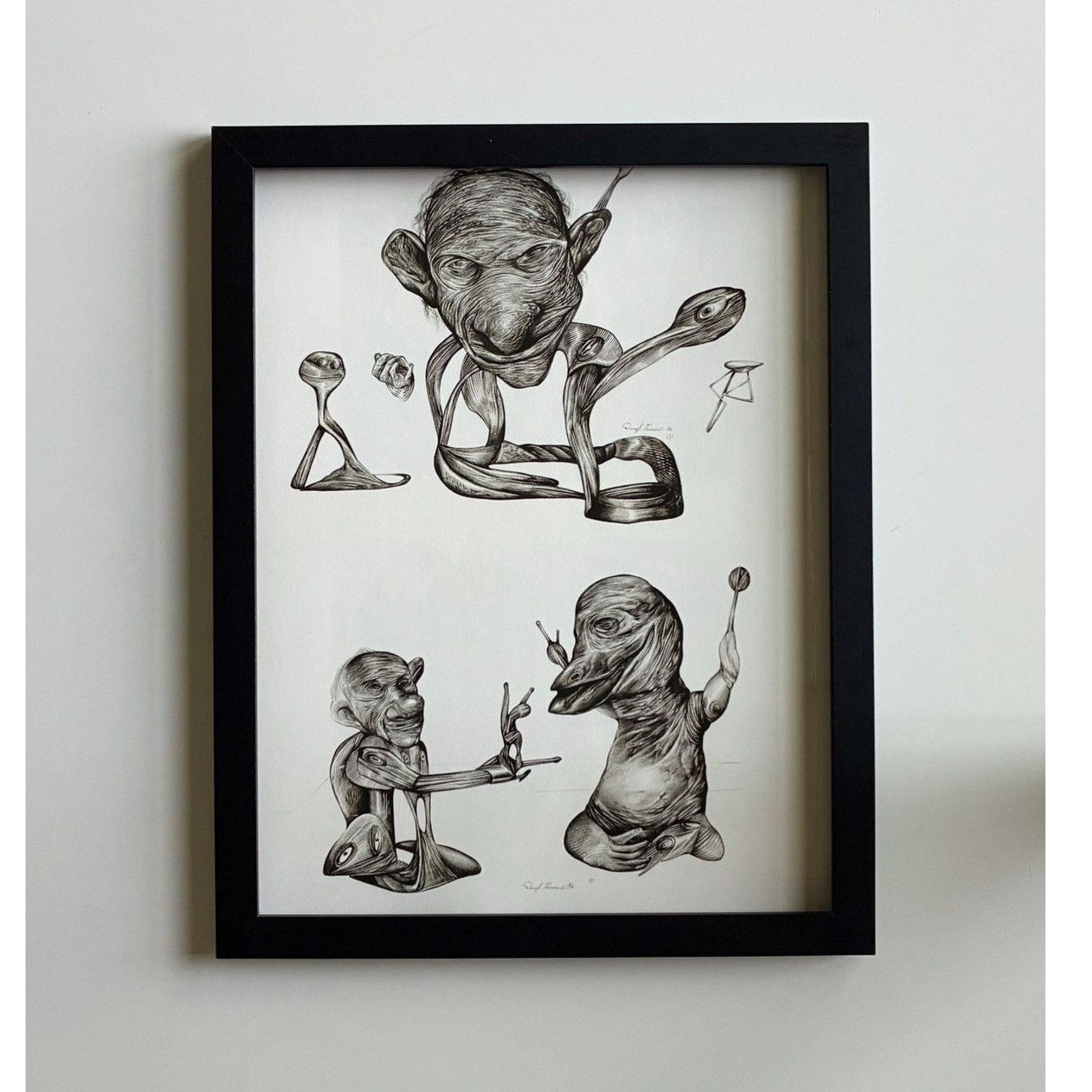 Chrome Hearts black/white artwork Poster framed 9x11