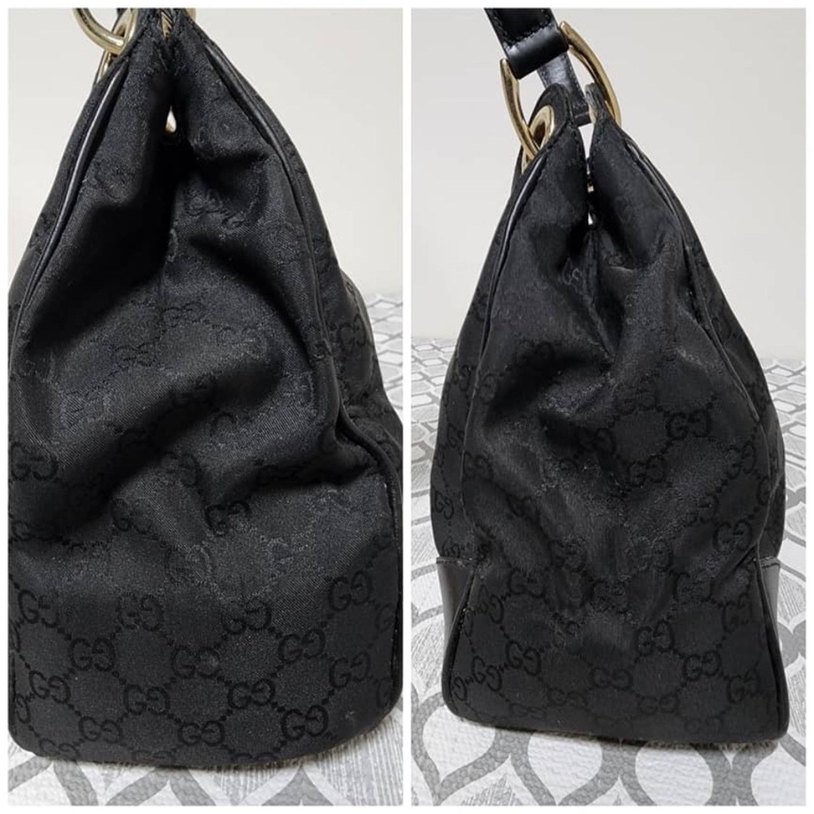 Gucci Authentic Gucci GG Canvas Leather 2way Shoulder Bag Black Size ONE SIZE - 7 Thumbnail