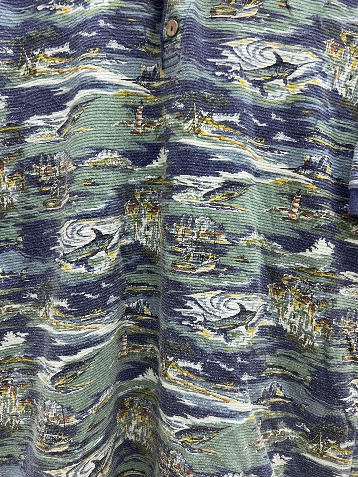 Ocean Pacific Vintage OP Ocean Pacific Surf Over Full Print Collar Tshirt Size US XL / EU 56 / 4 - 3 Thumbnail