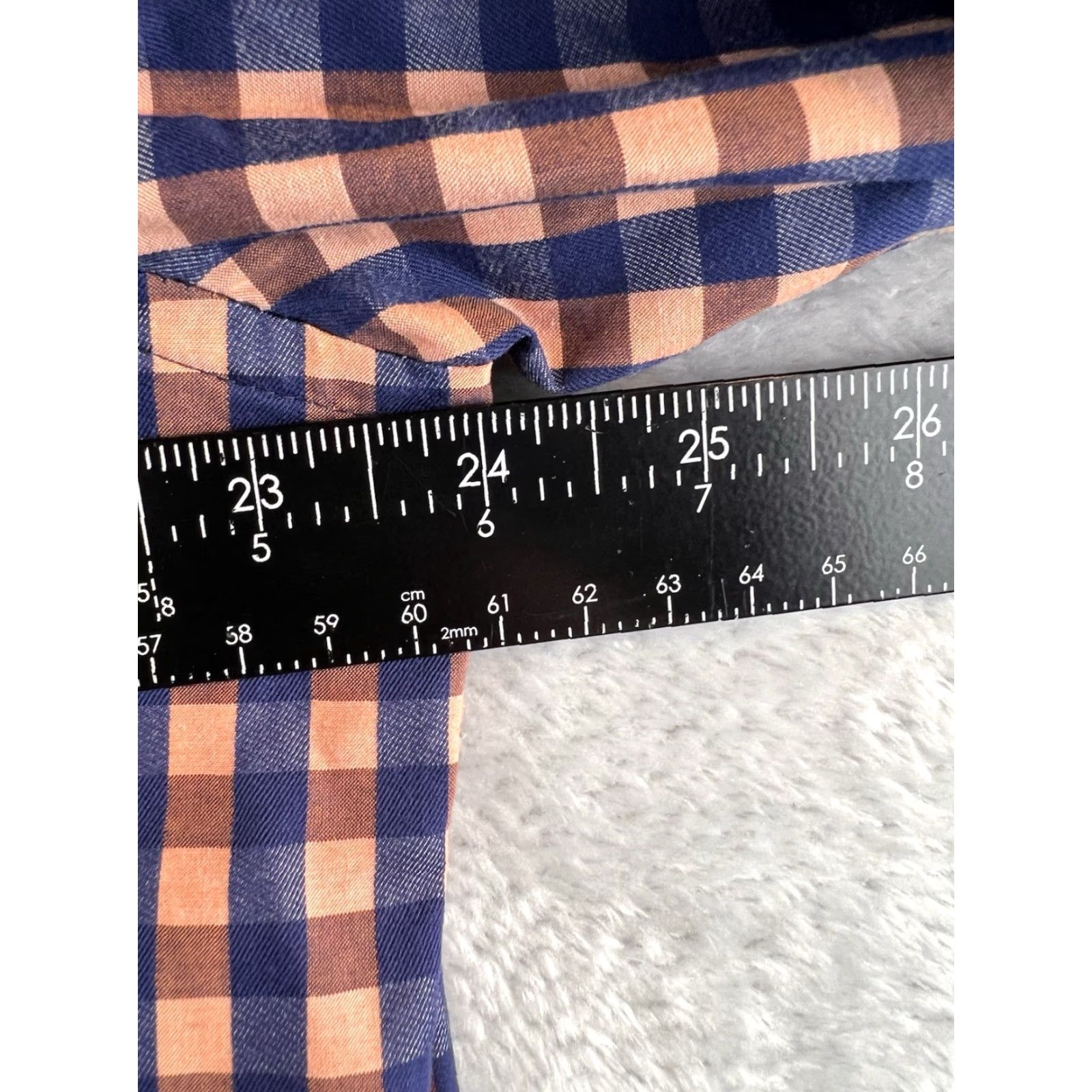 Johnston & Murphy Johnston & Murphy Button-Up Cotton Shirt Mens L Rust Navy Preppy Size US L / EU 52-54 / 3 - 4 Thumbnail