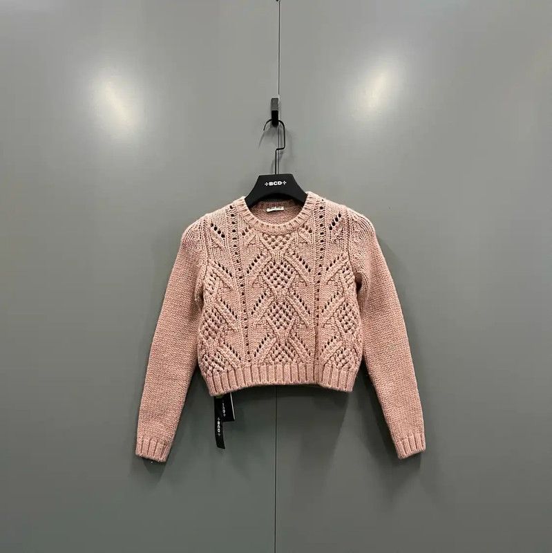 Miu Miu Miu Miu Pink Wool Long Sleeve Sweater 0089 Size ONE SIZE - 1 Thumbnail