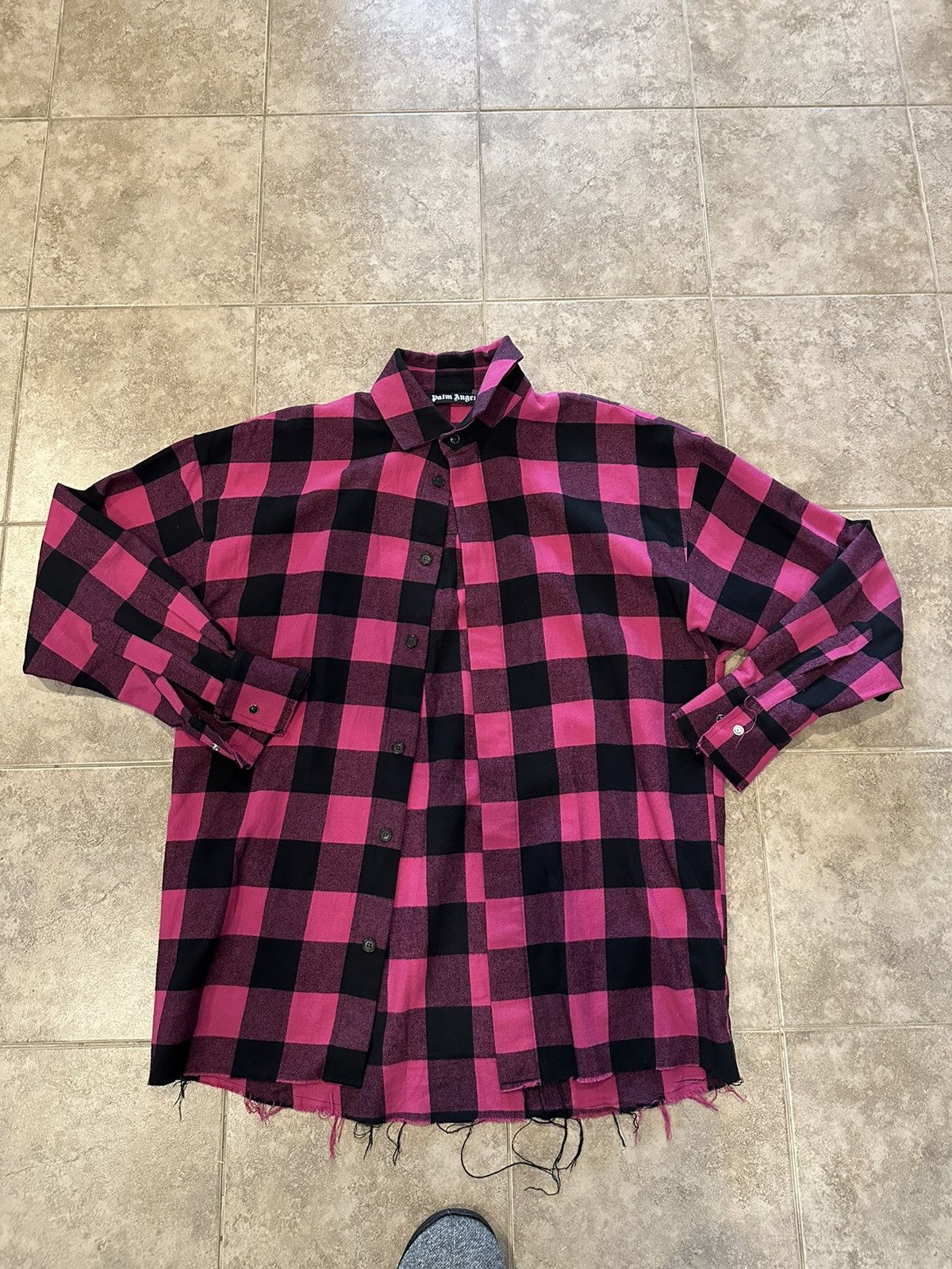 Palm Angels Palm angel curved logo check flannel pre owned medium Size US M / EU 48-50 / 2 - 1 Thumbnail
