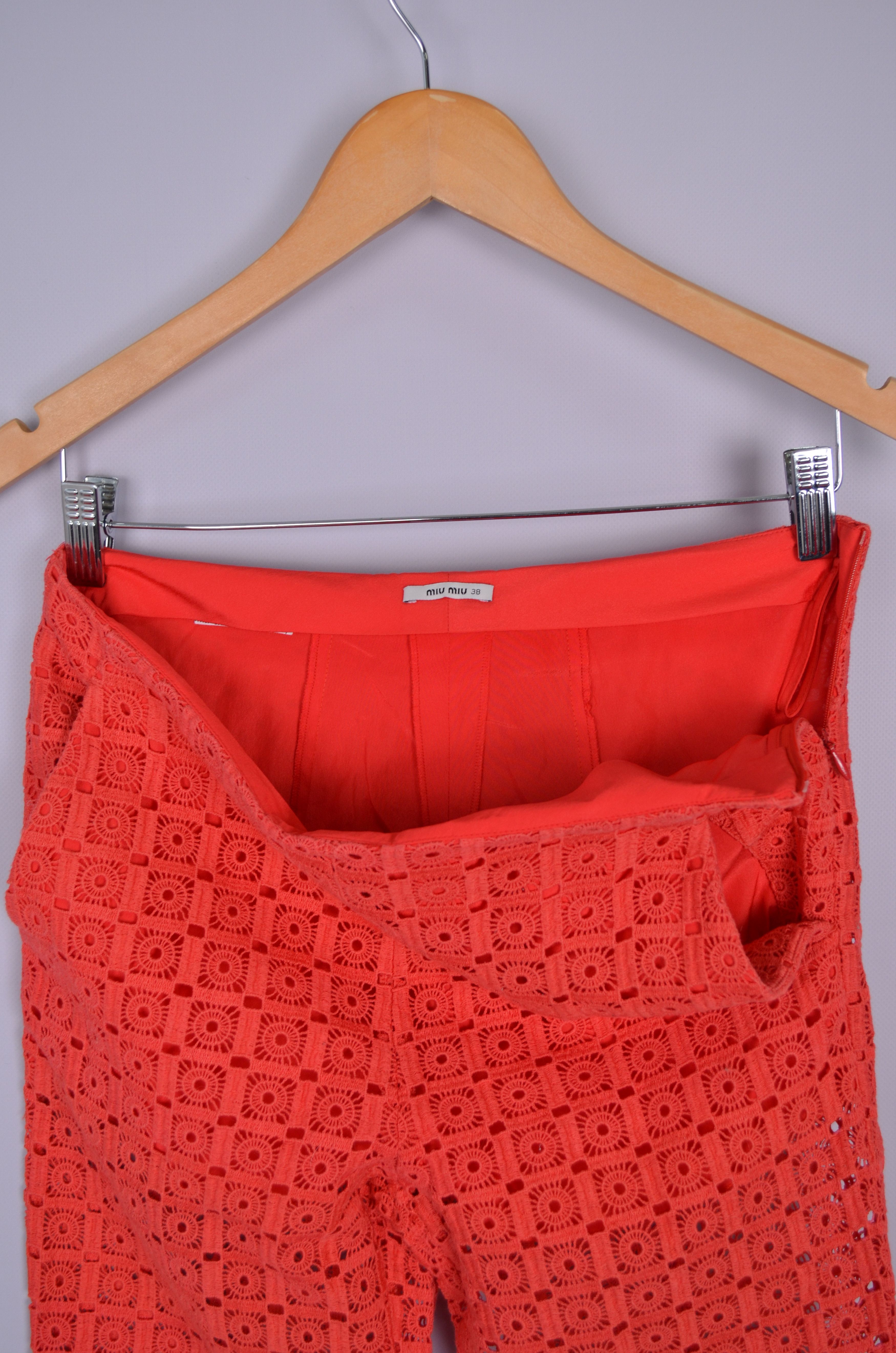 Designer × Prada PRADA Womens Abstract Mesh Pants Trousers Size 38 Italy Size 26" / US 2 / IT 38 - 7 Thumbnail