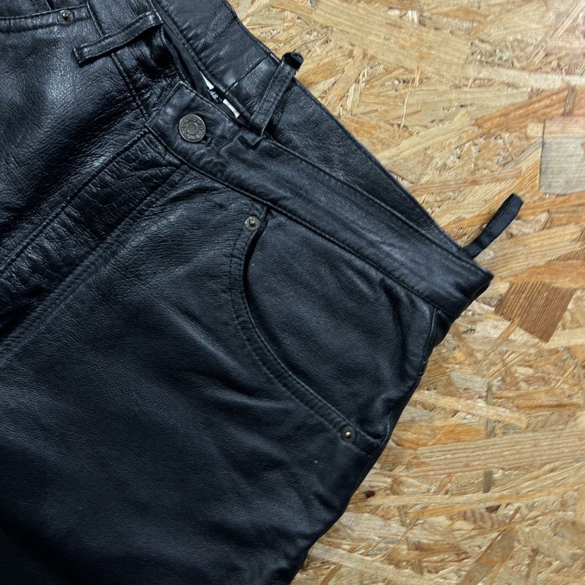 Genuine Leather × Playboi Carti × Vintage Playboi Carti Leather pants opium rave biker Y2K trousers Size US 32 / EU 48 - 5 Thumbnail