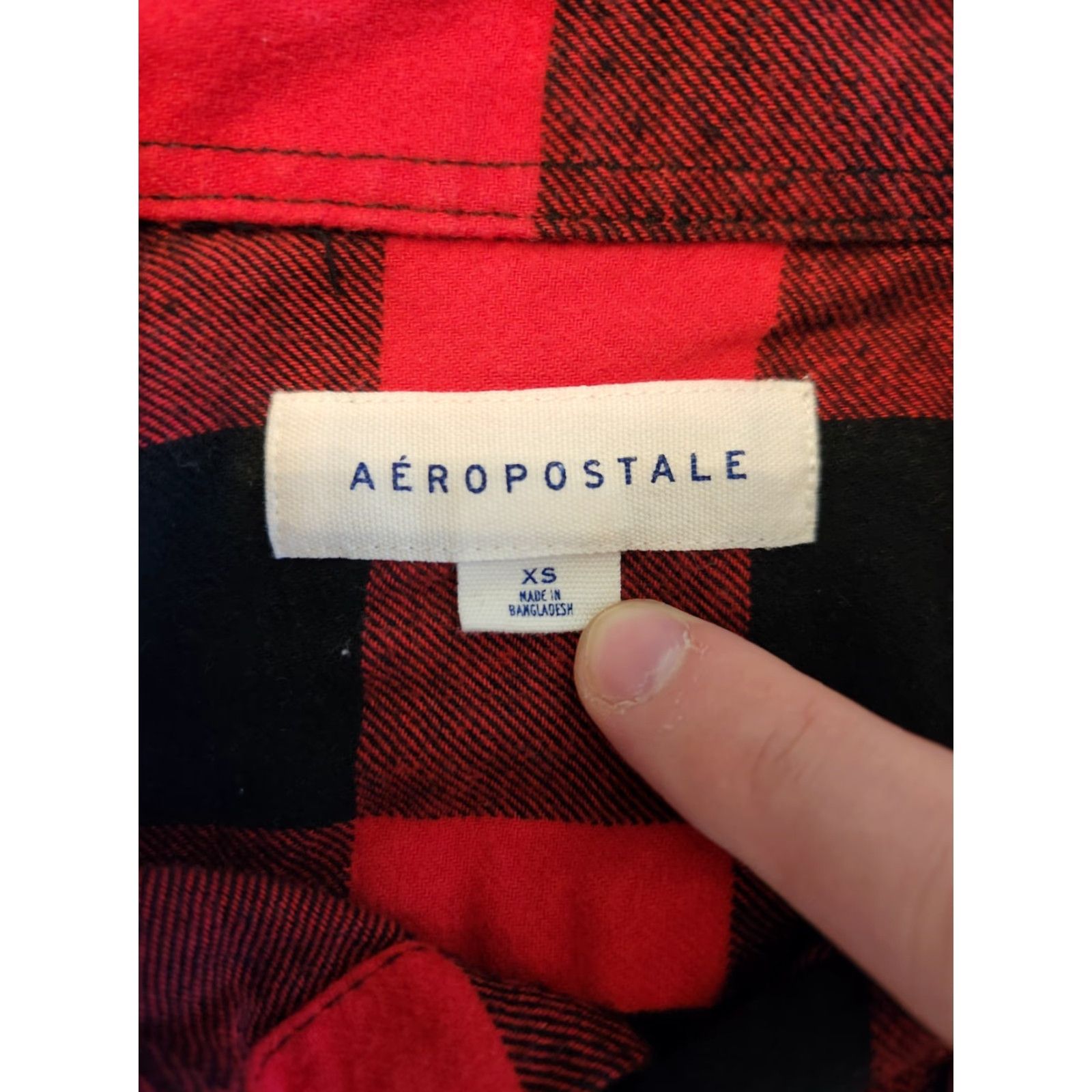 Aeropostale AeroPostale Womens Buffalo Red Black Plaid Button Up Flannel Shirt XS Size XS / US 0-2 / IT 36-38 - 7 Thumbnail