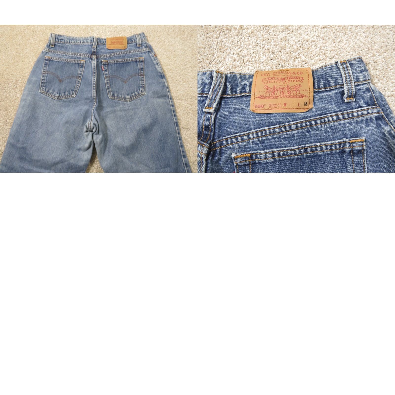 Levi's VINTAGE Levi's 550 Jeans Denim Relaxed Slim 14 Regular 32x30 Blue Womens Tapered Straight 1997 USA Size 36" / US 14 / IT 50 - 8 Thumbnail