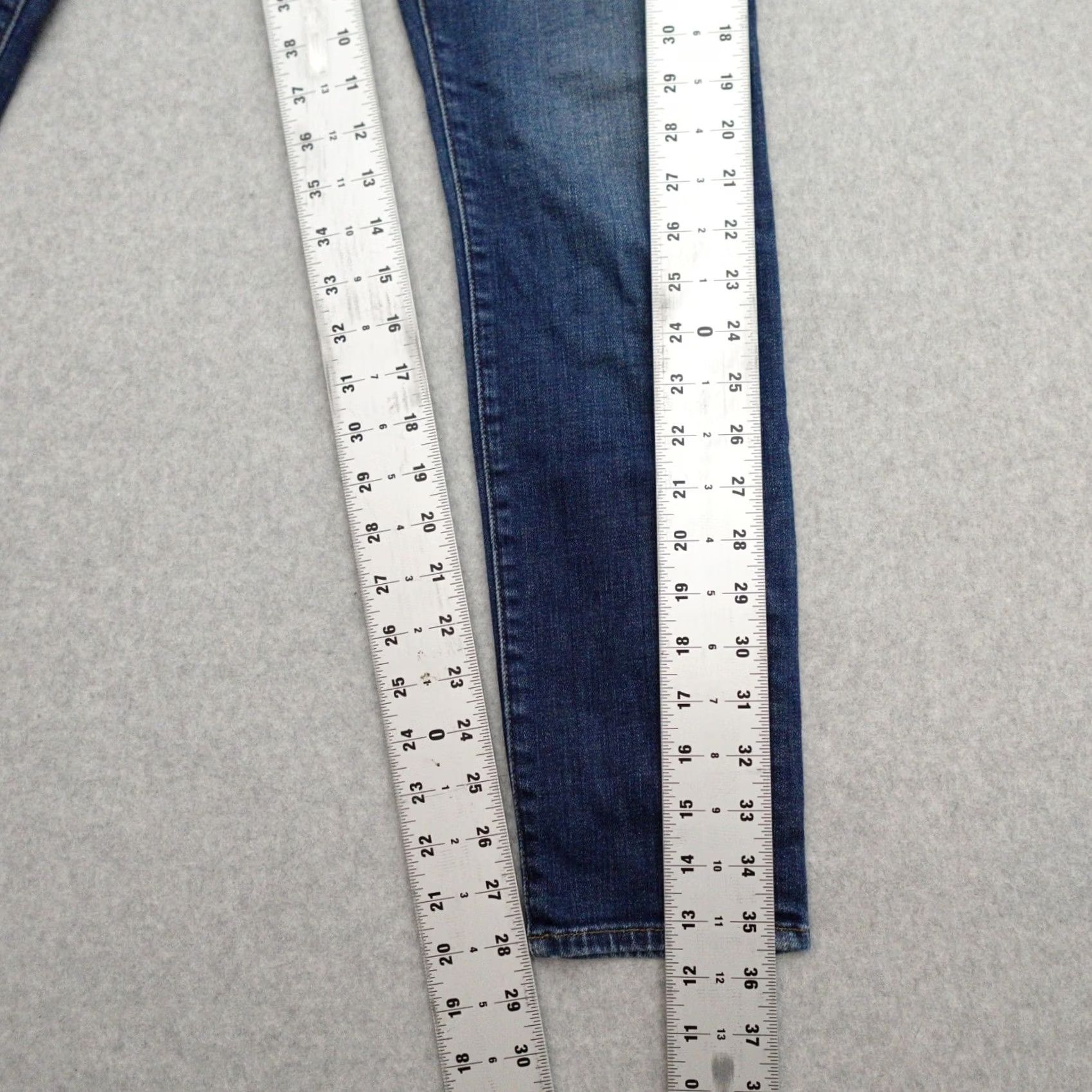 Frame FRAME Jeans Womens 25x28 Blue Medium Wash Distressed Denim Skinny Shirt/Jeans (Adult Women) Size 42" / US 20 - 6 Thumbnail