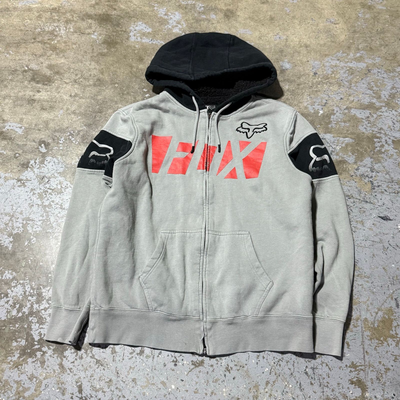 Fox Racing Y2K Fox Racing Sherpa Lined Zip Up Hoodie M Size US M / EU 48-50 / 2 - 1 Thumbnail